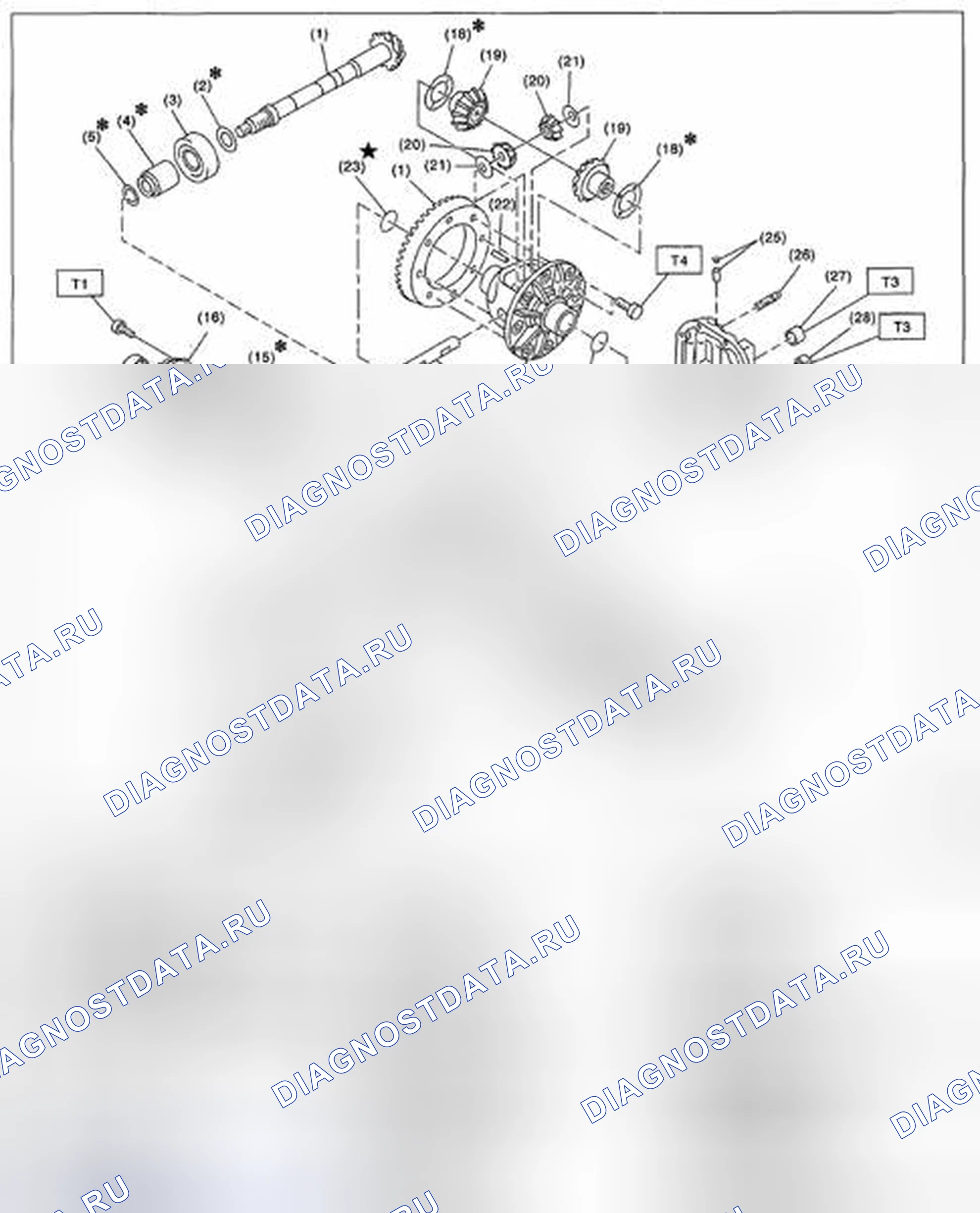 Рис. 78: ЗАДНИЙ ДИФФЕРЕНЦИАЛ (Т-ТИПА). Subaru Legacy BM/BR