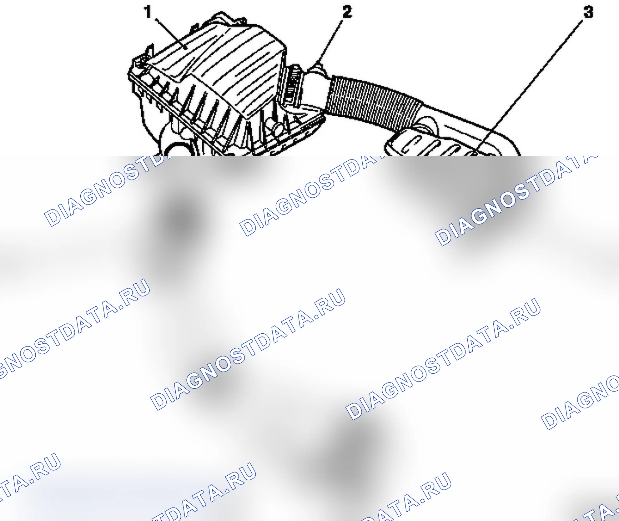 Корпус воздушного фильтра, воздуховод - на вклейке Z 14 XE, Z 16 YNG. Opel Combo C