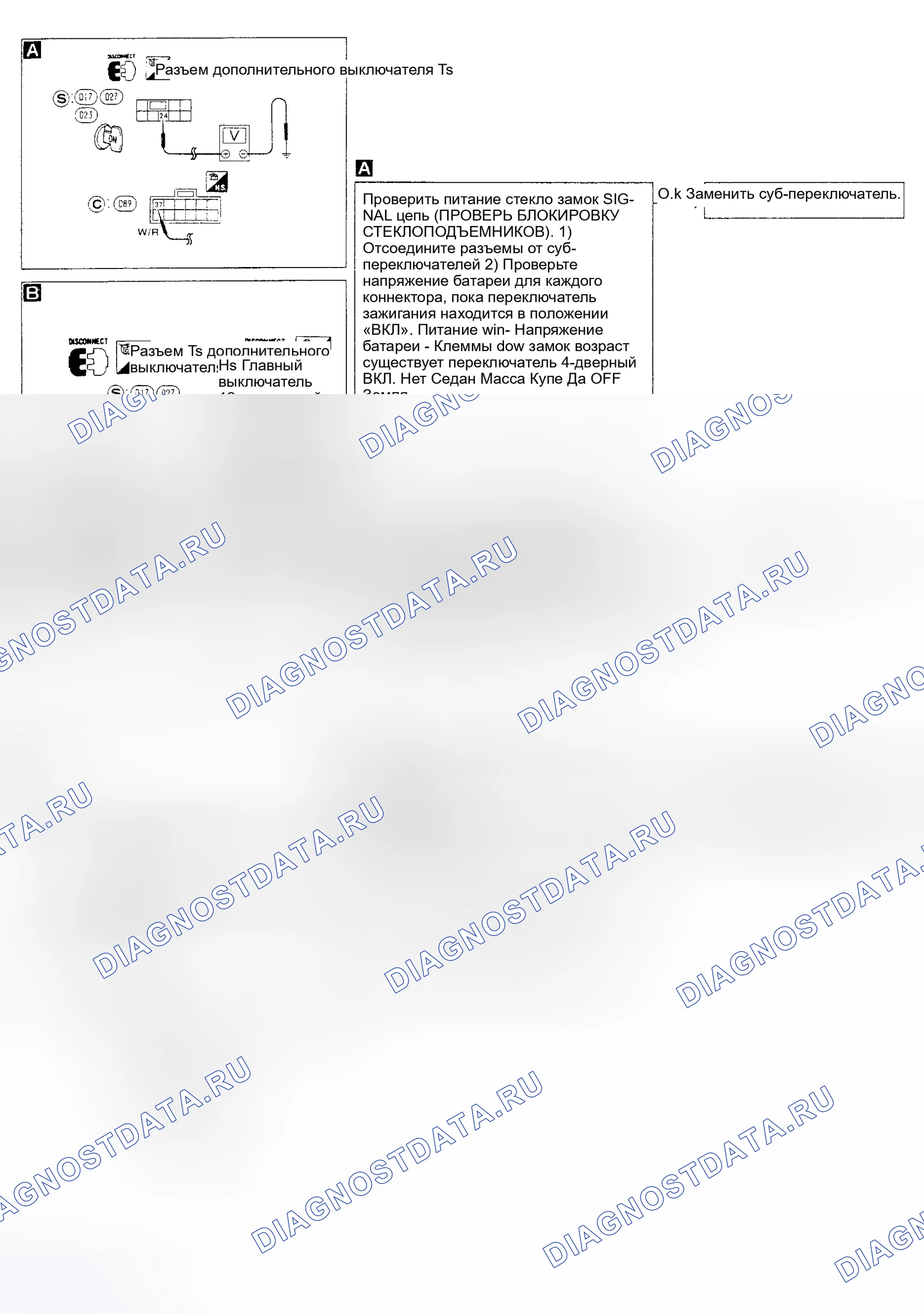 Рис. 17: Диагностическая процедура 7. Nissan Sentra B13
