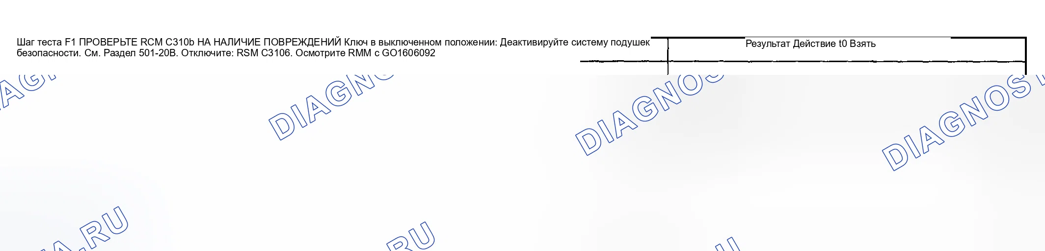 Рис. 17: Точечное испытание F: модуль управления ограничением (RCM) не реагирует на диагностический инструмент. Mazda Flair II