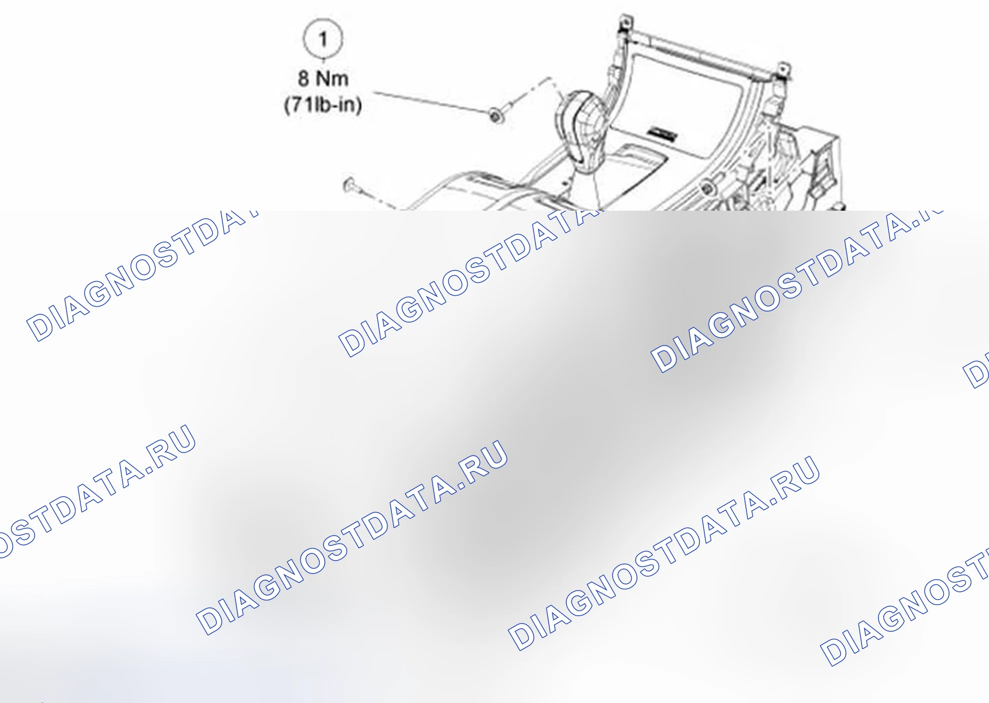 Рис. 93: Крепеж напольной консоли. Ford Edge I рестайлинг