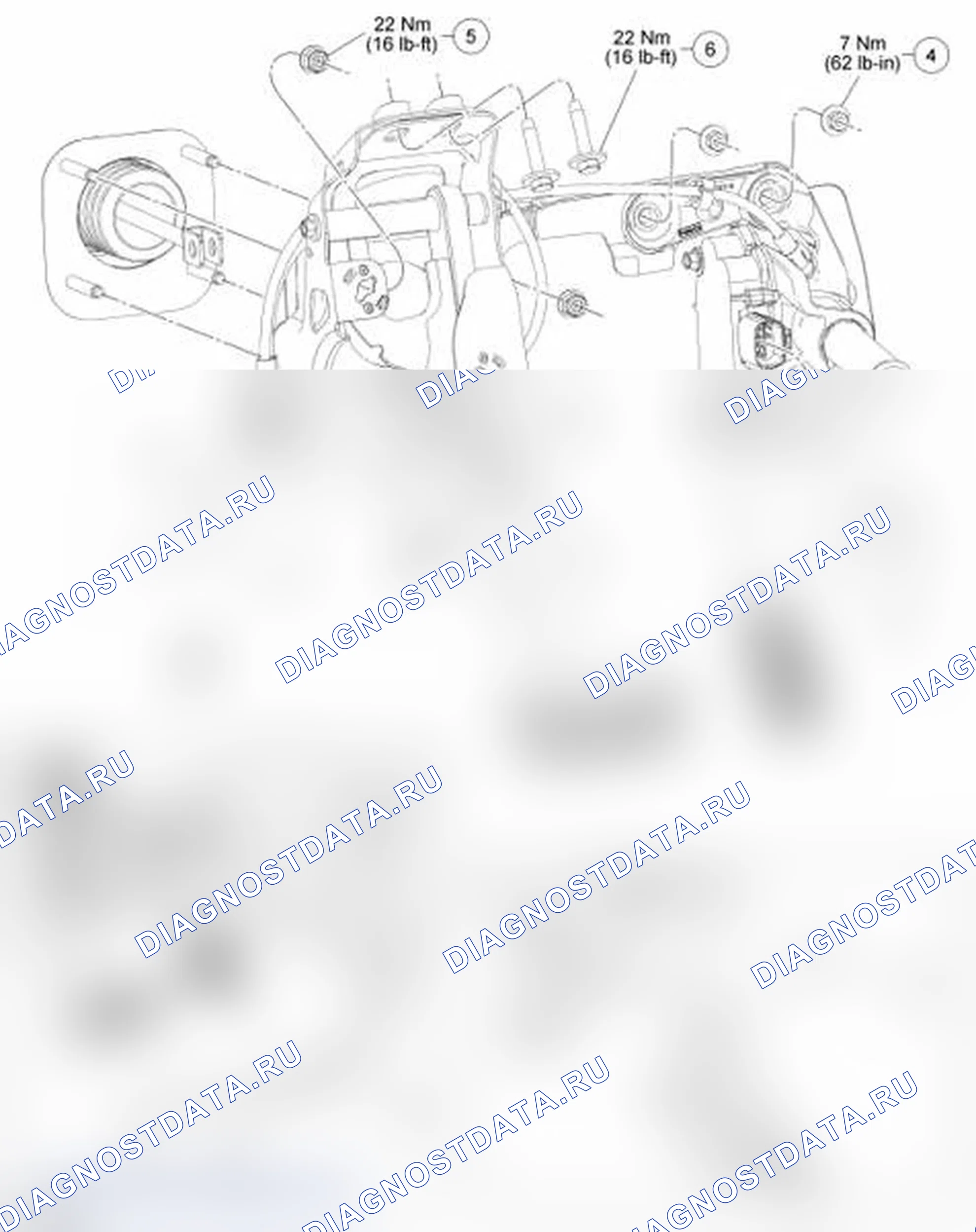 Рис. 7: Педаль тормоза и кронштейн. Ford Explorer Sport Trac II