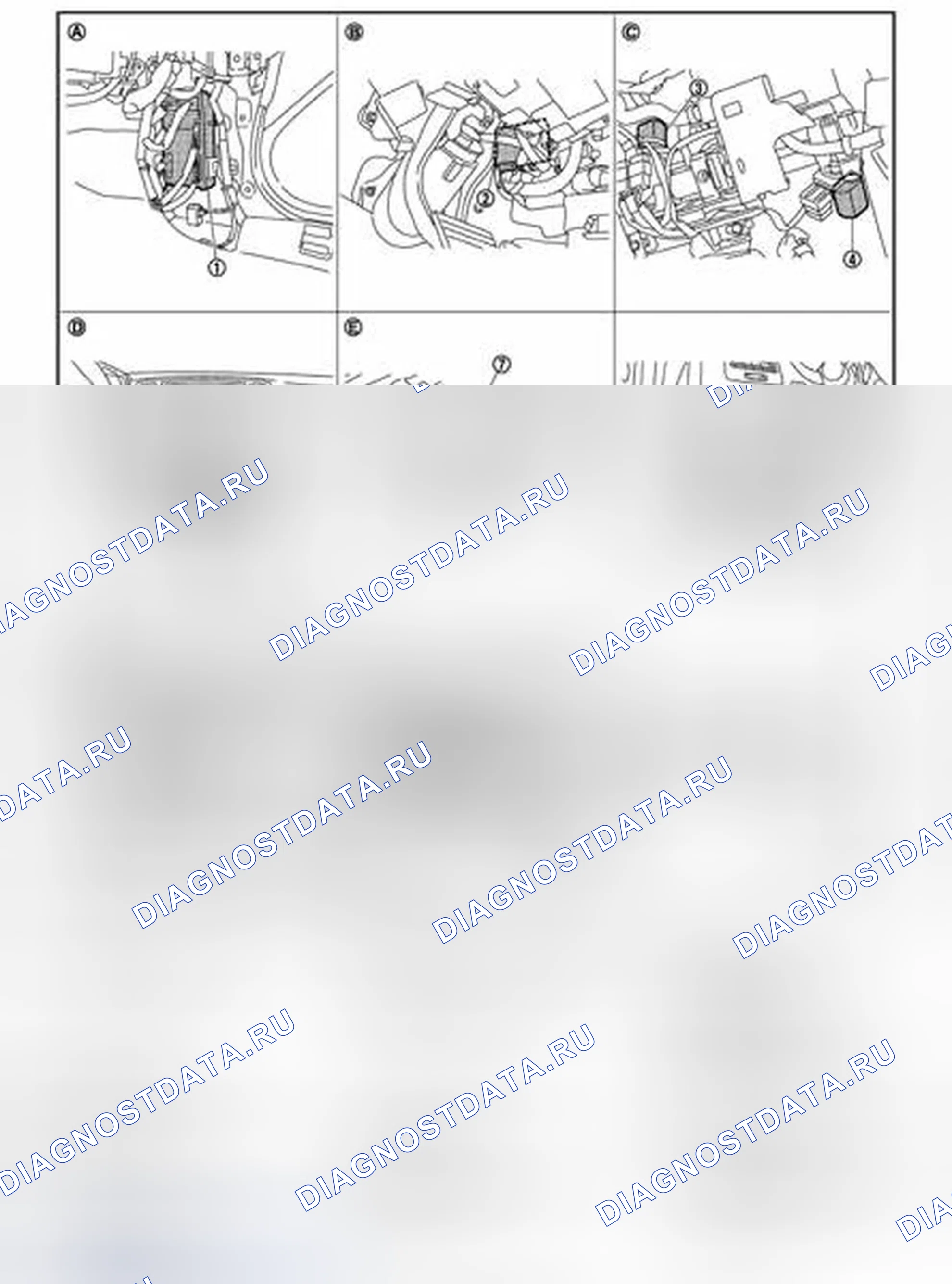 Рис. 29: ФУНКЦИЯ ПОМОЩИ ПРИ ВВОДЕ: РАСПОЛОЖЕНИЕ КОМПОНЕНТОВ. Infiniti FX50 II рестайлинг