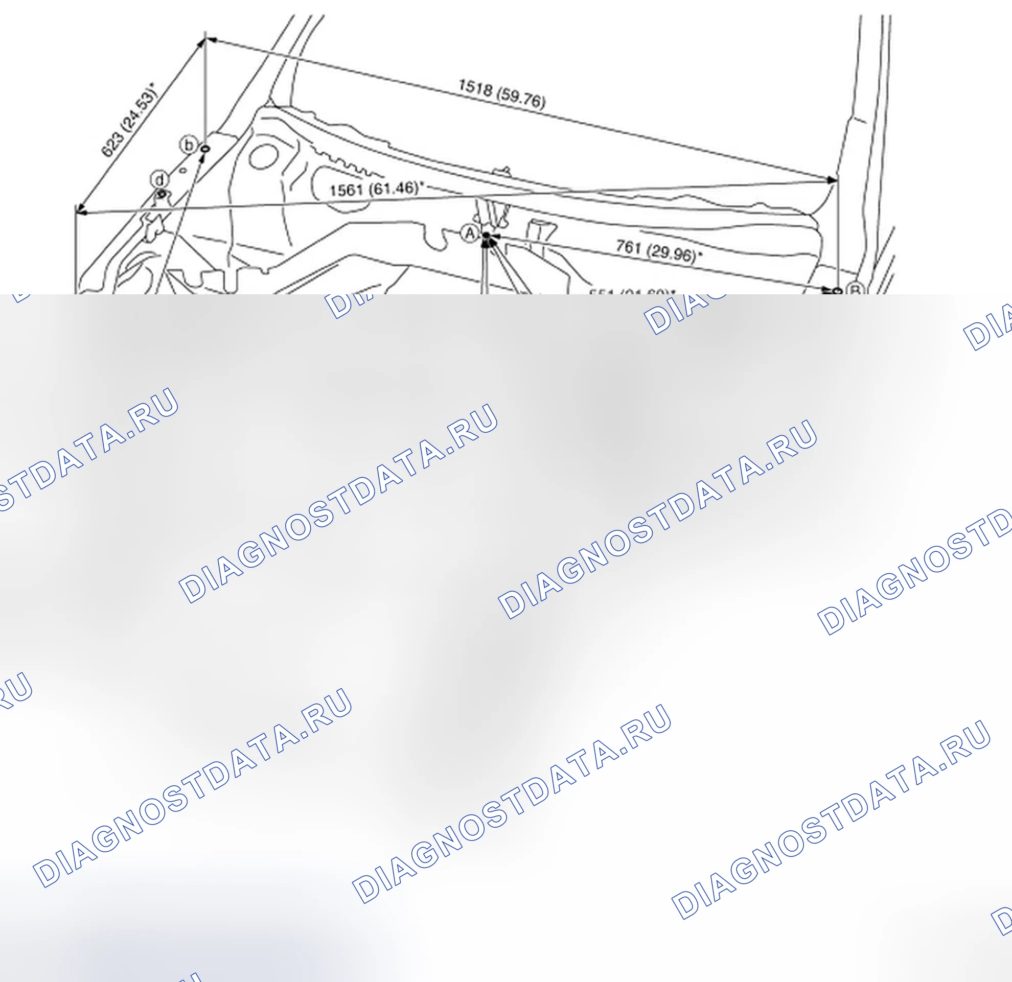 Рис. 582: Измерение. Infiniti G37 IV рестайлинг