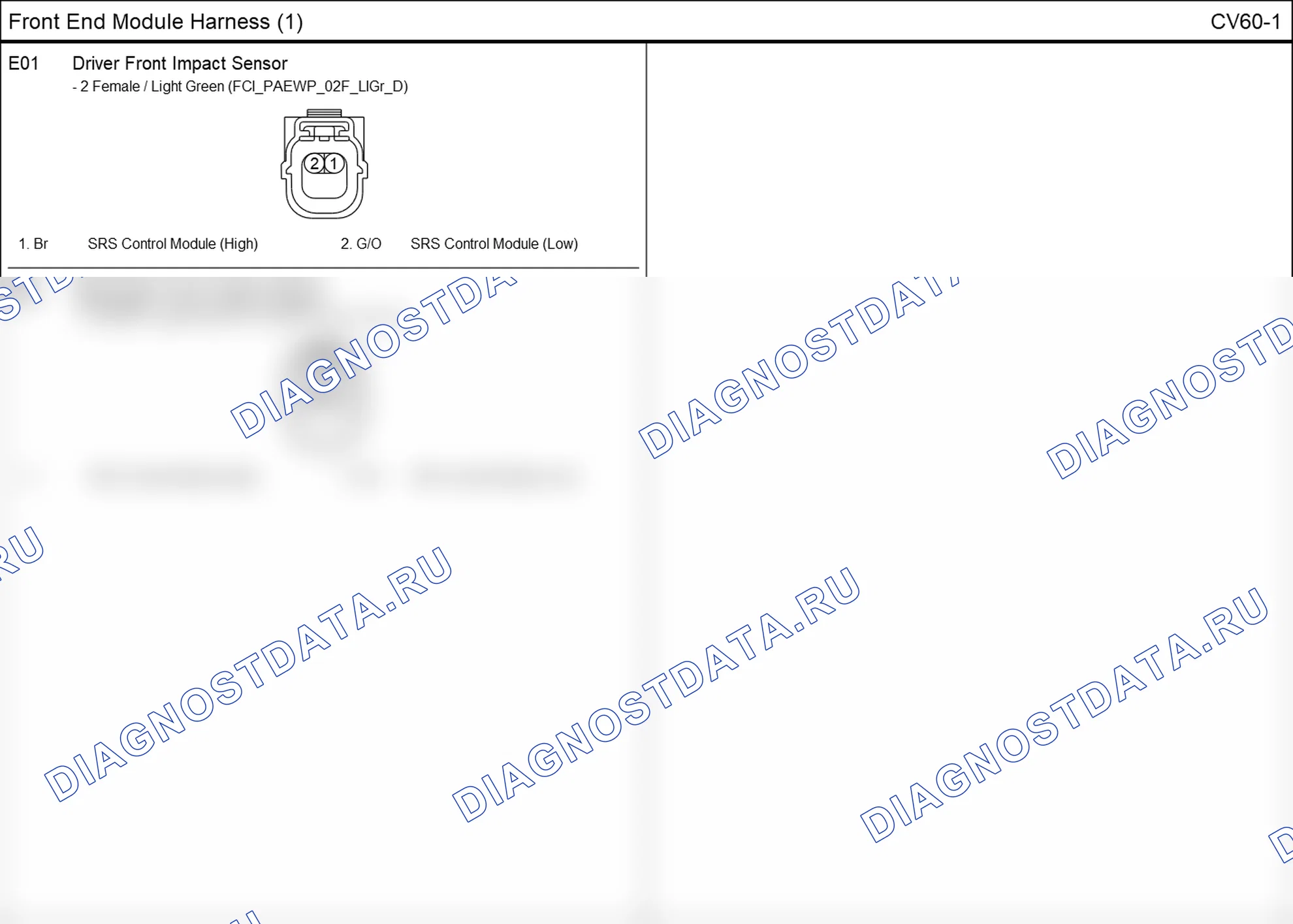 Распиновка разъёма CV60-1 — front end module harness. Hyundai ix35 EL