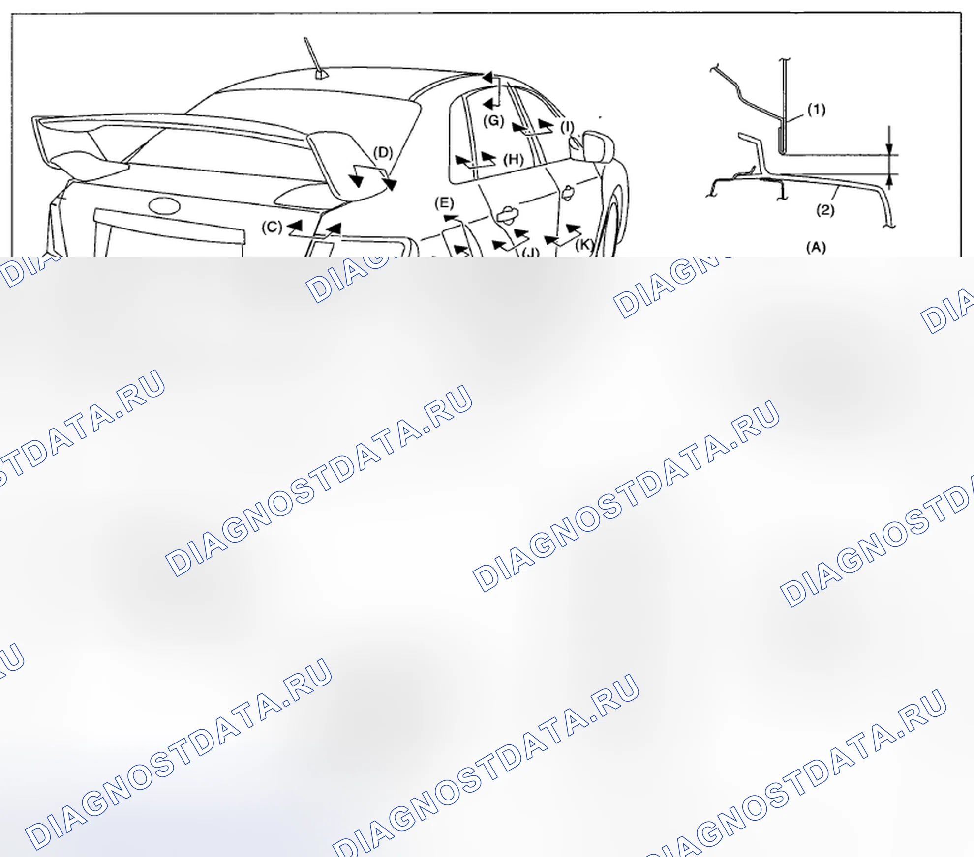 Рис. 100: 4 модель двери. Subaru Impreza GK
