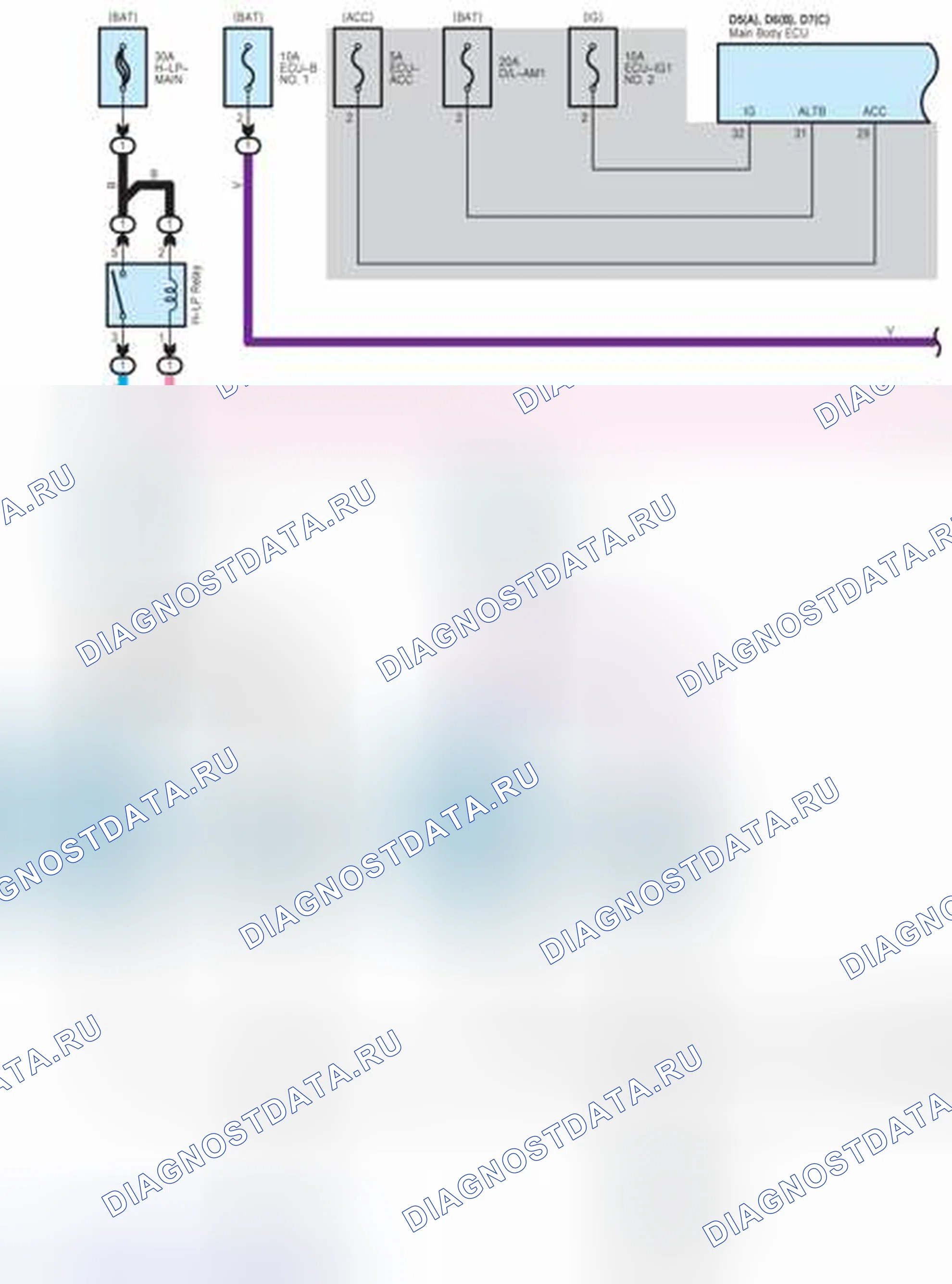 Рис. 233: Схема подключения системы фар (1 из 6). Toyota Avalon XX40