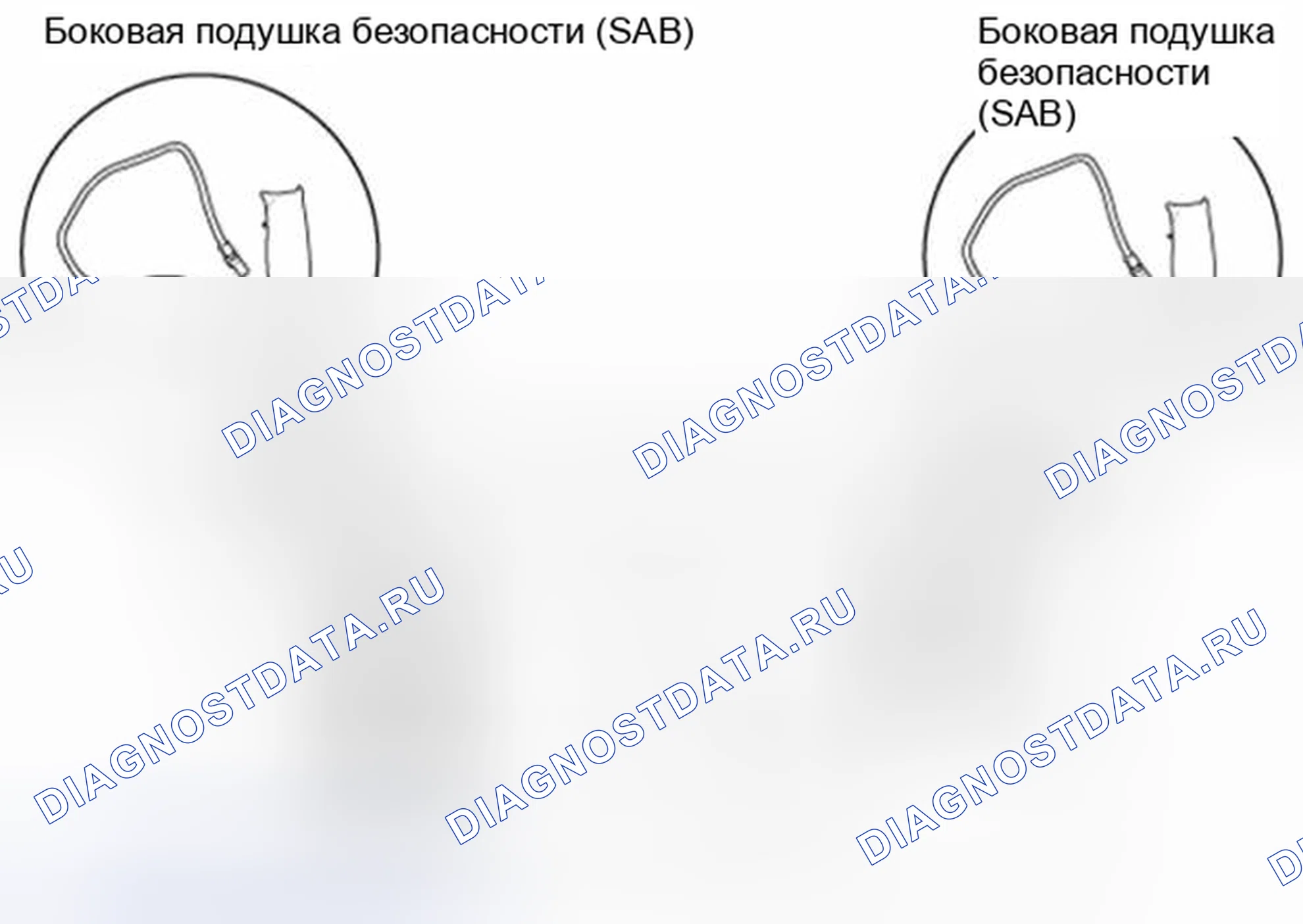 Рис. 76: Боковая подушка безопасности (SAB). Hyundai Santa Fe II рестайлинг