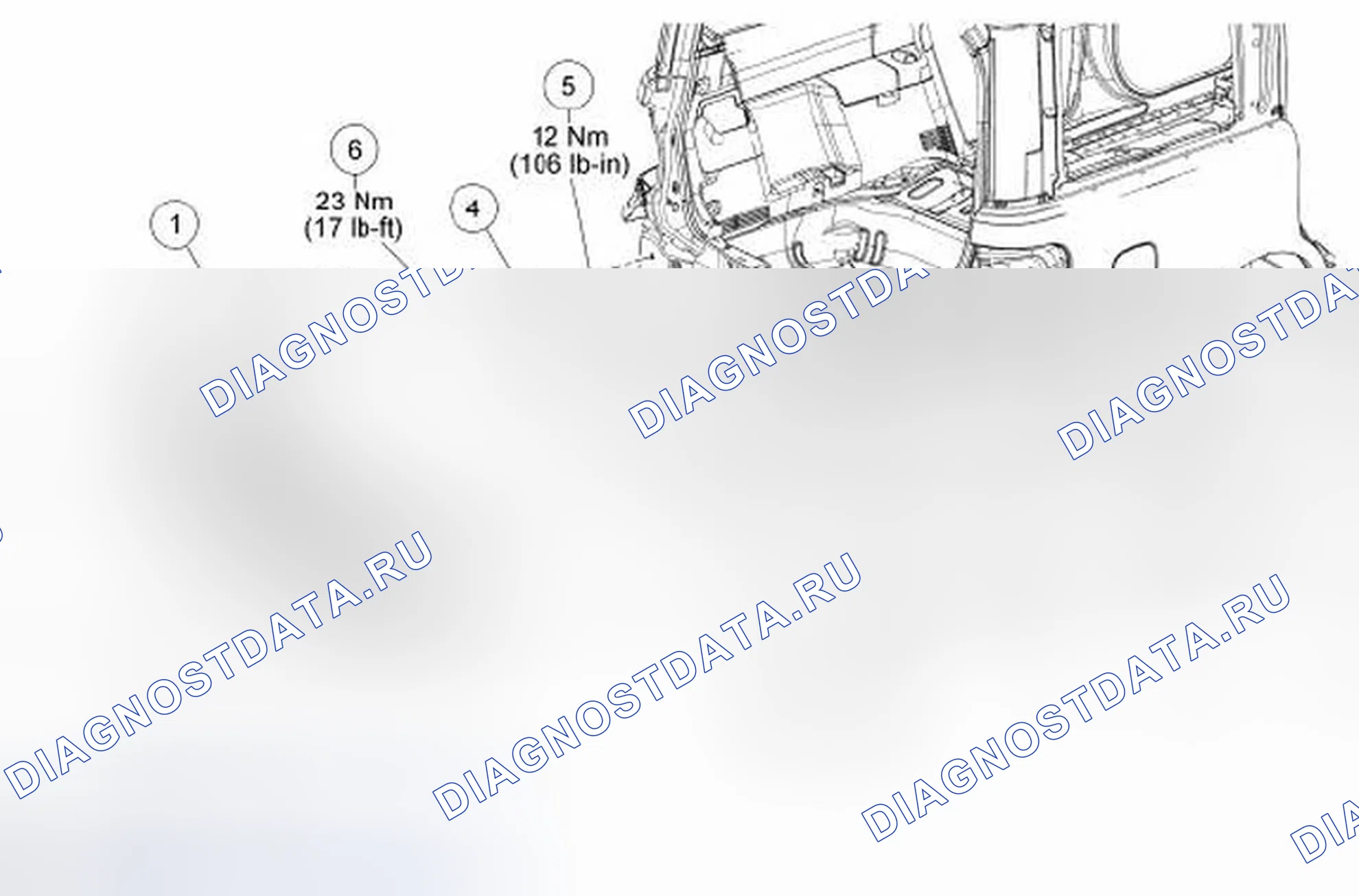 Рис. 9: Бампер - разнесенный вид, сзади. Ford Flex I