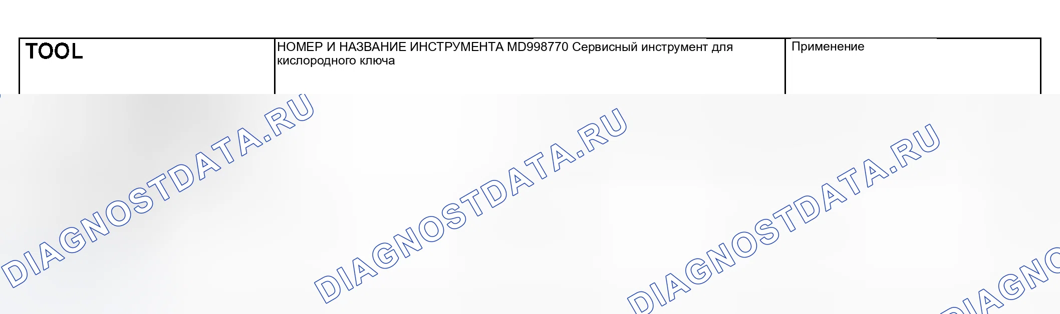 Рис. 1: СПЕЦИАЛЬНЫЙ ИНСТРУМЕНТ. Mitsubishi Outlander I