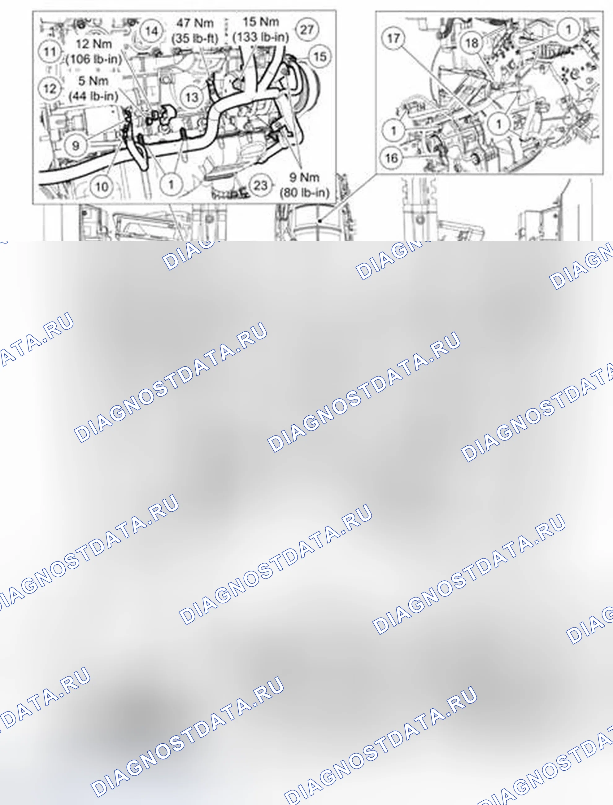 Рис. 30: Аккумуляторные кабели - 5.0L. Ford Mustang V рестайлинг 2