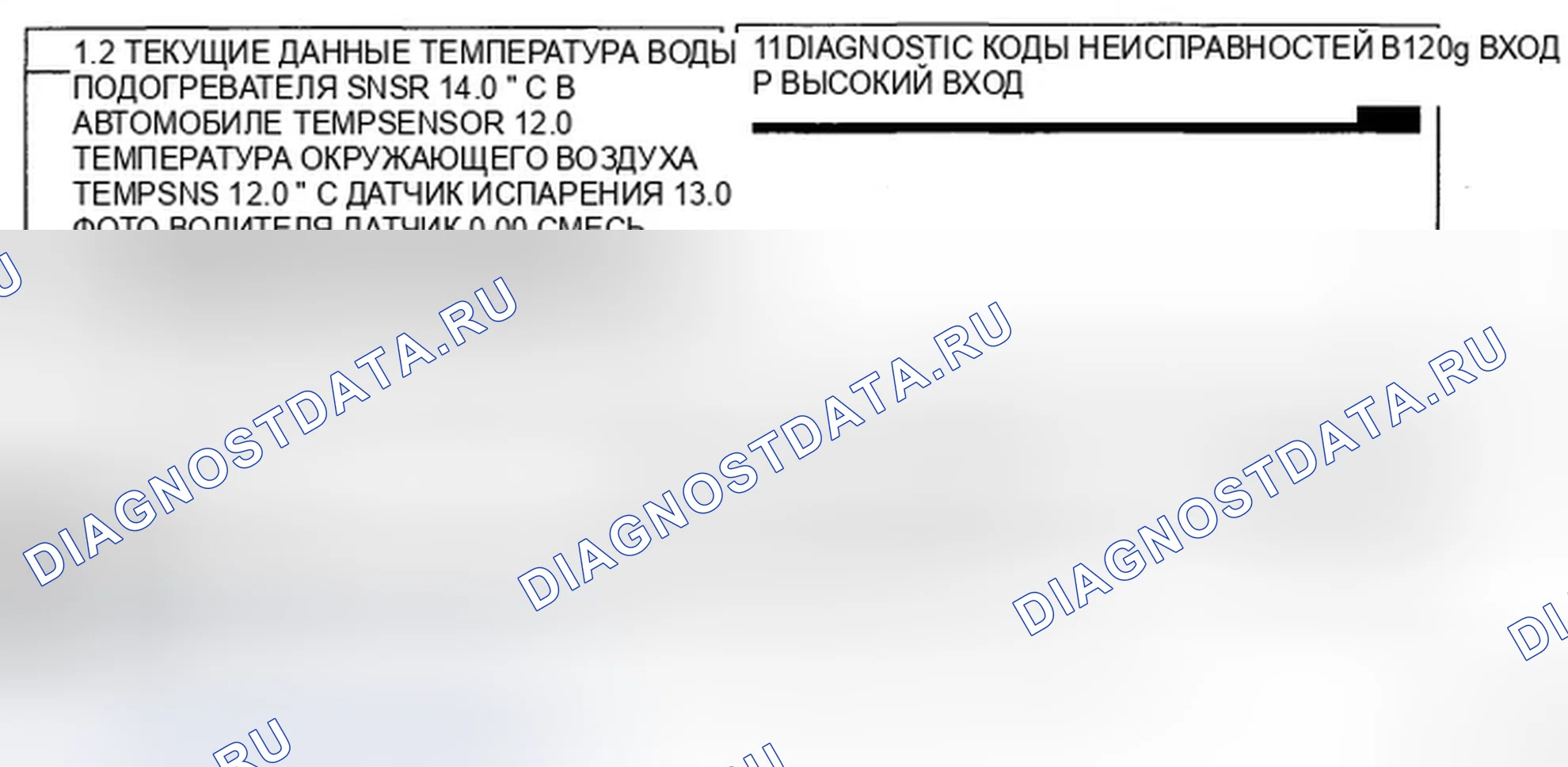 Рис. 6: МОНИТОРИНГ ДАННЫХ SCANTOOL. Hyundai Sonata V рестайлинг