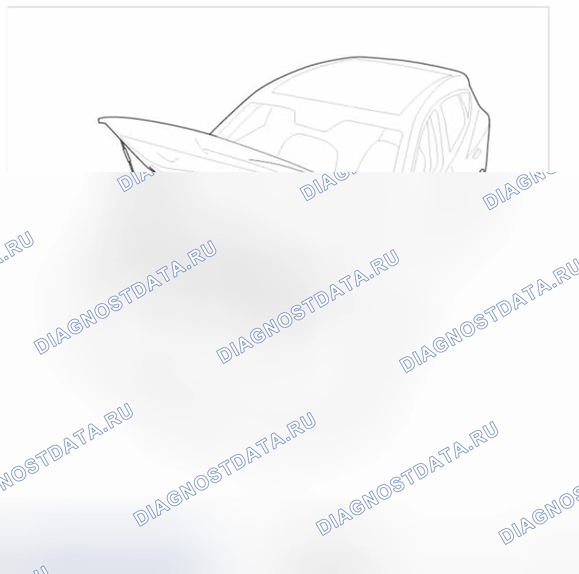 Рис. 19: Расположение предупредительных / предупреждающих надписей. Hyundai Tucson II