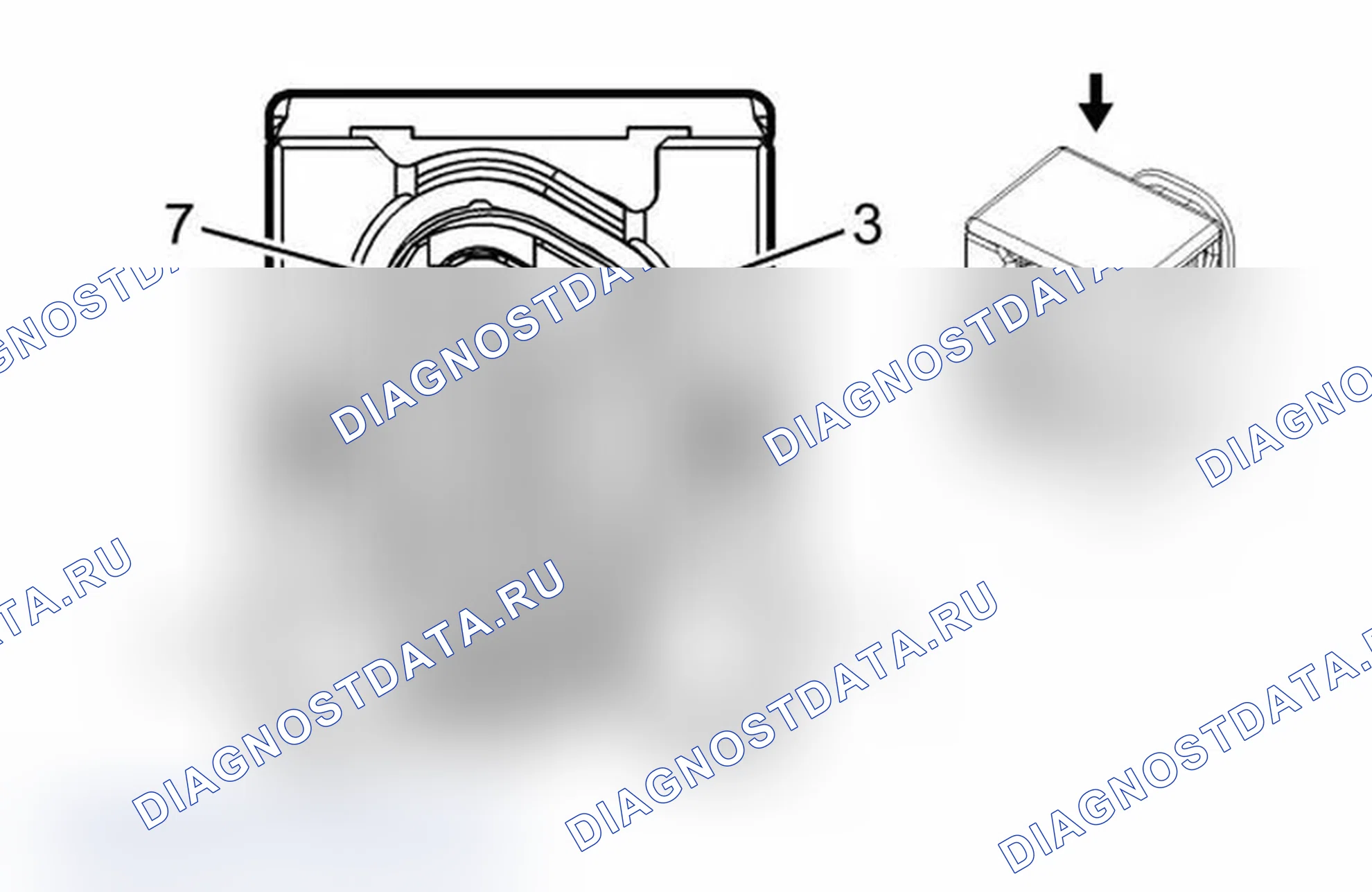 Рис. 74: Вид с торца разъема модуля датчика восстановителя (Lgh). GMC RV Cutaway G3500 