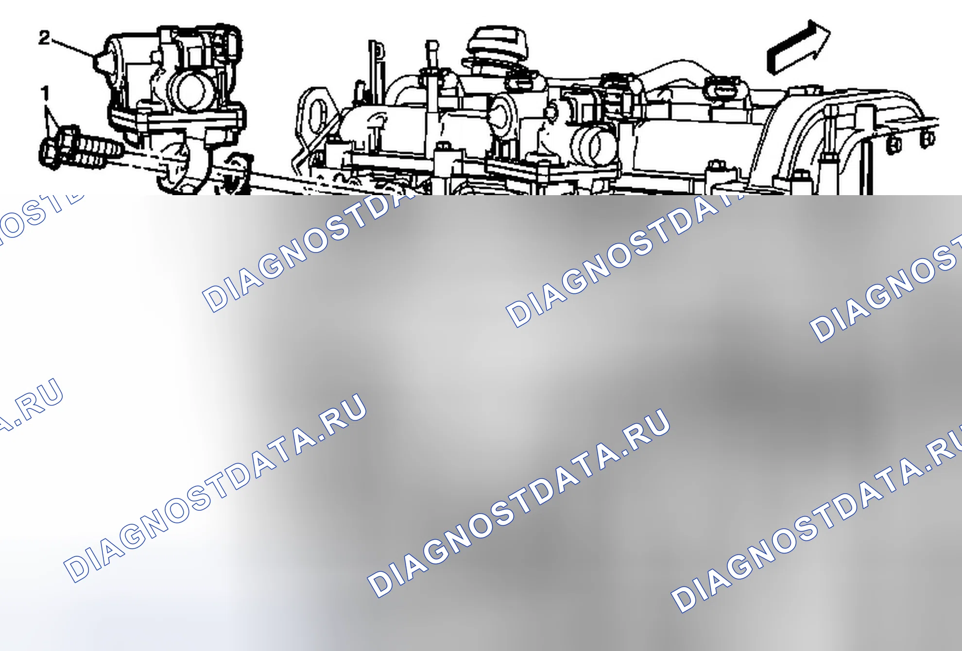 Рис. 8: Замена обратного клапана впрыска вторичного воздуха - левая сторона. Chevrolet Malibu VIII рестайлинг