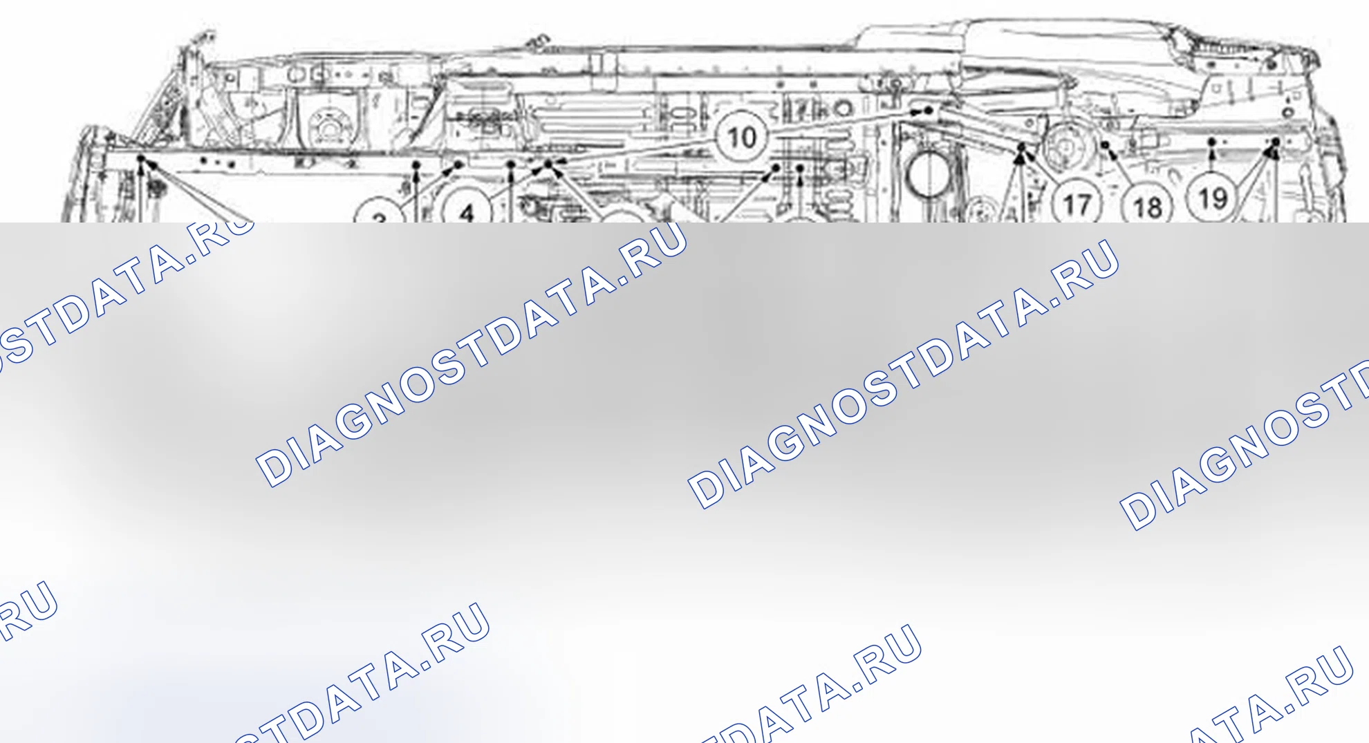 Рис. 4: Определение размеров нижней части тела. Ford Mustang V