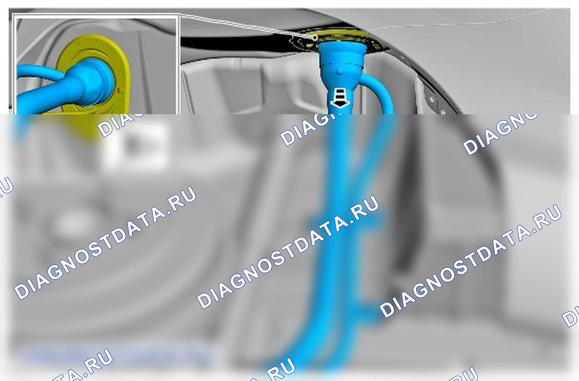 Как снять и установить заливной патрубок топливного бака. Ford Tourneo Courier I