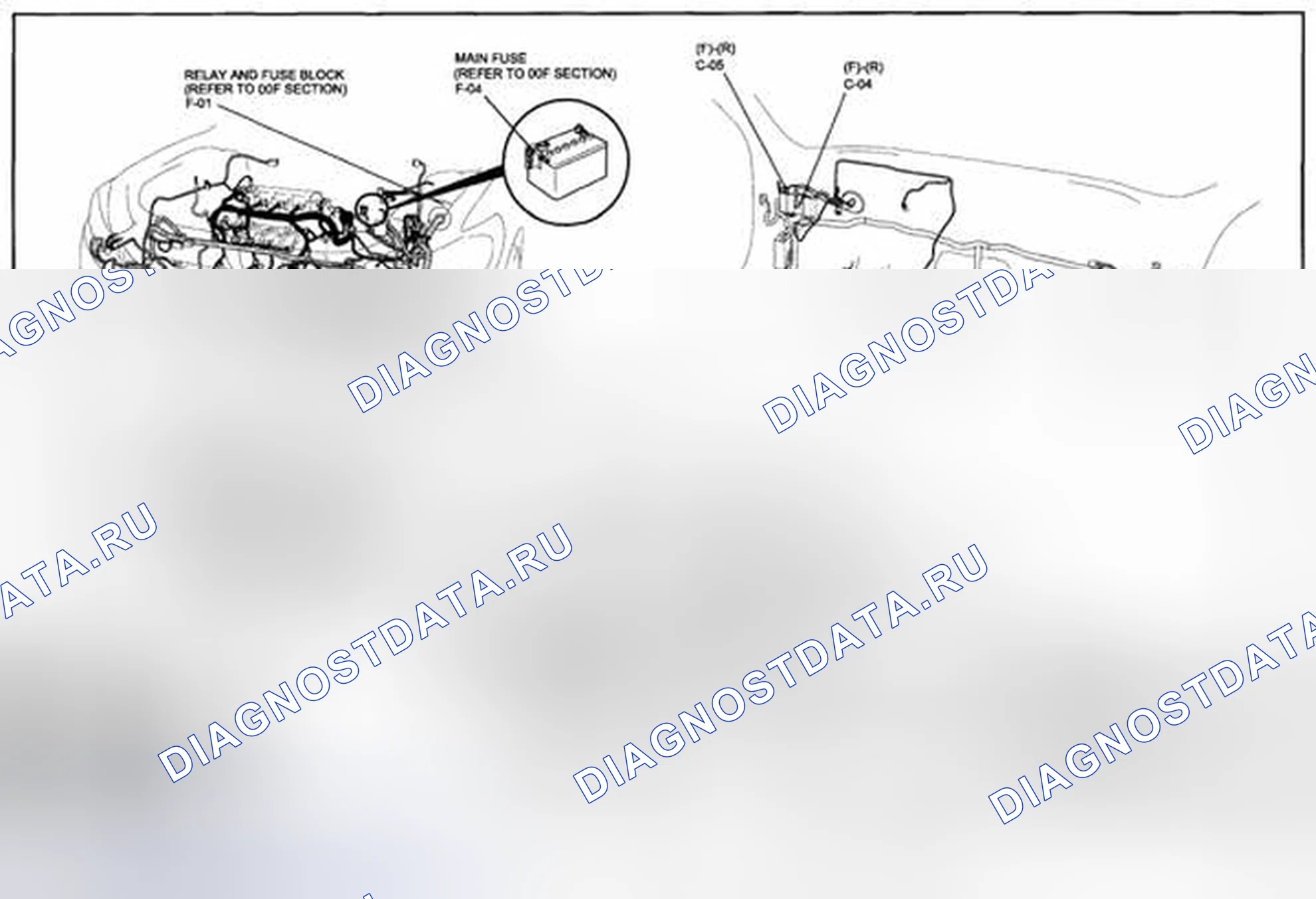 Рис. 84: Схема прокладки электропроводки топливной системы (SKYACTIV-G 2.0) (0114-1) 2 из 2. Mazda CX-5 I