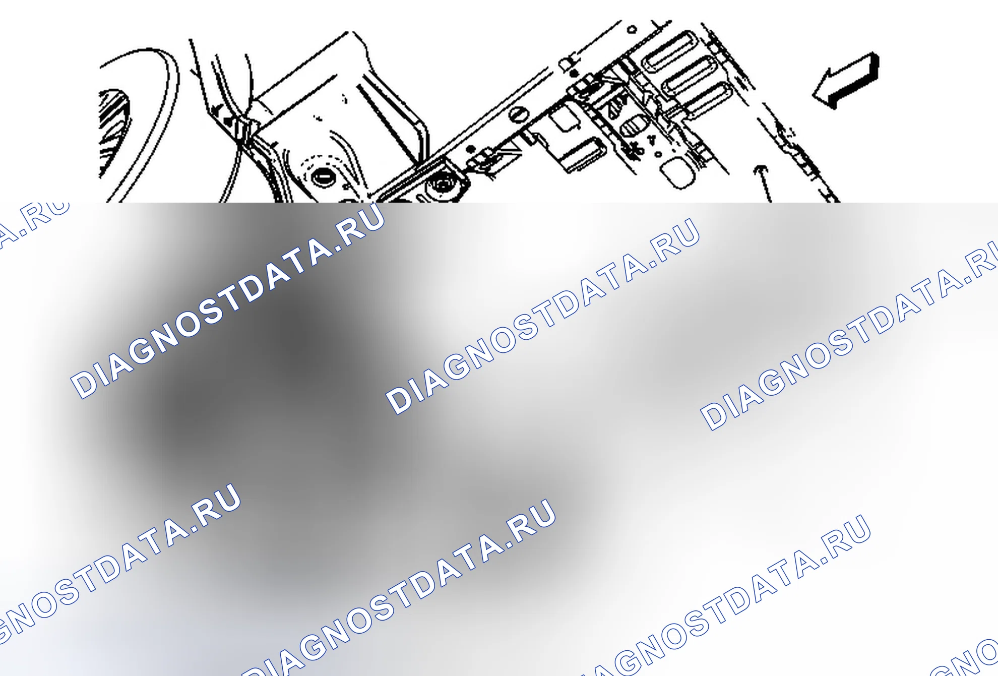 Рис. 2: Замена теплозащитного экрана выхлопных газов (спереди). Cadillac SRX II рестайлинг