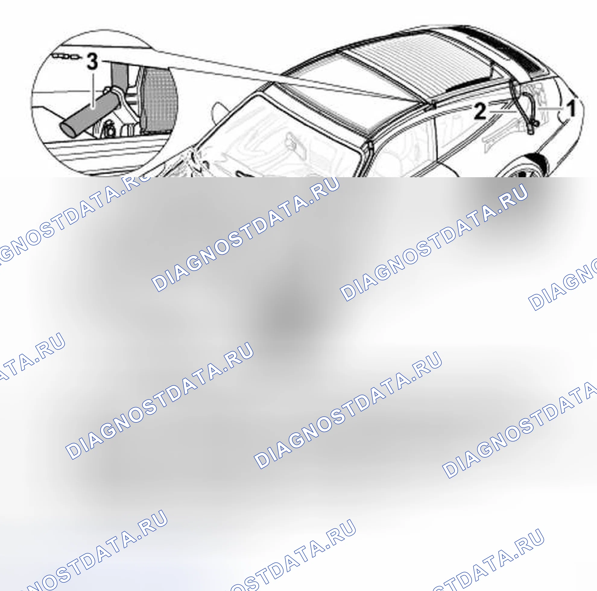 Рис. 213: Схема водоотвода - Targa. Porsche 911 Carrera 4 996 рестайлинг