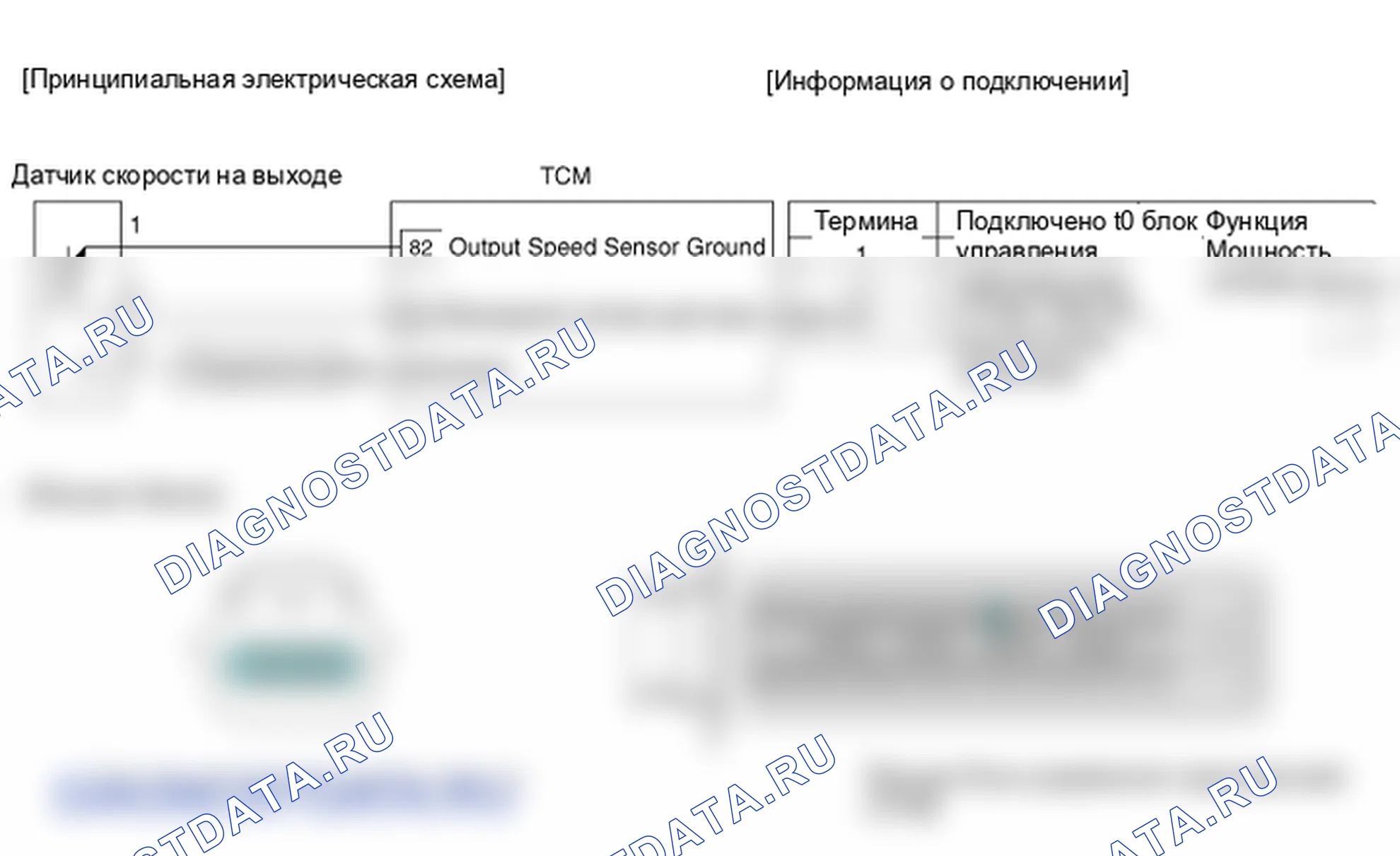 Фрагмент электросхемы: Датчик скорости на выходе. Hyundai GRAND i10/Xcent BA