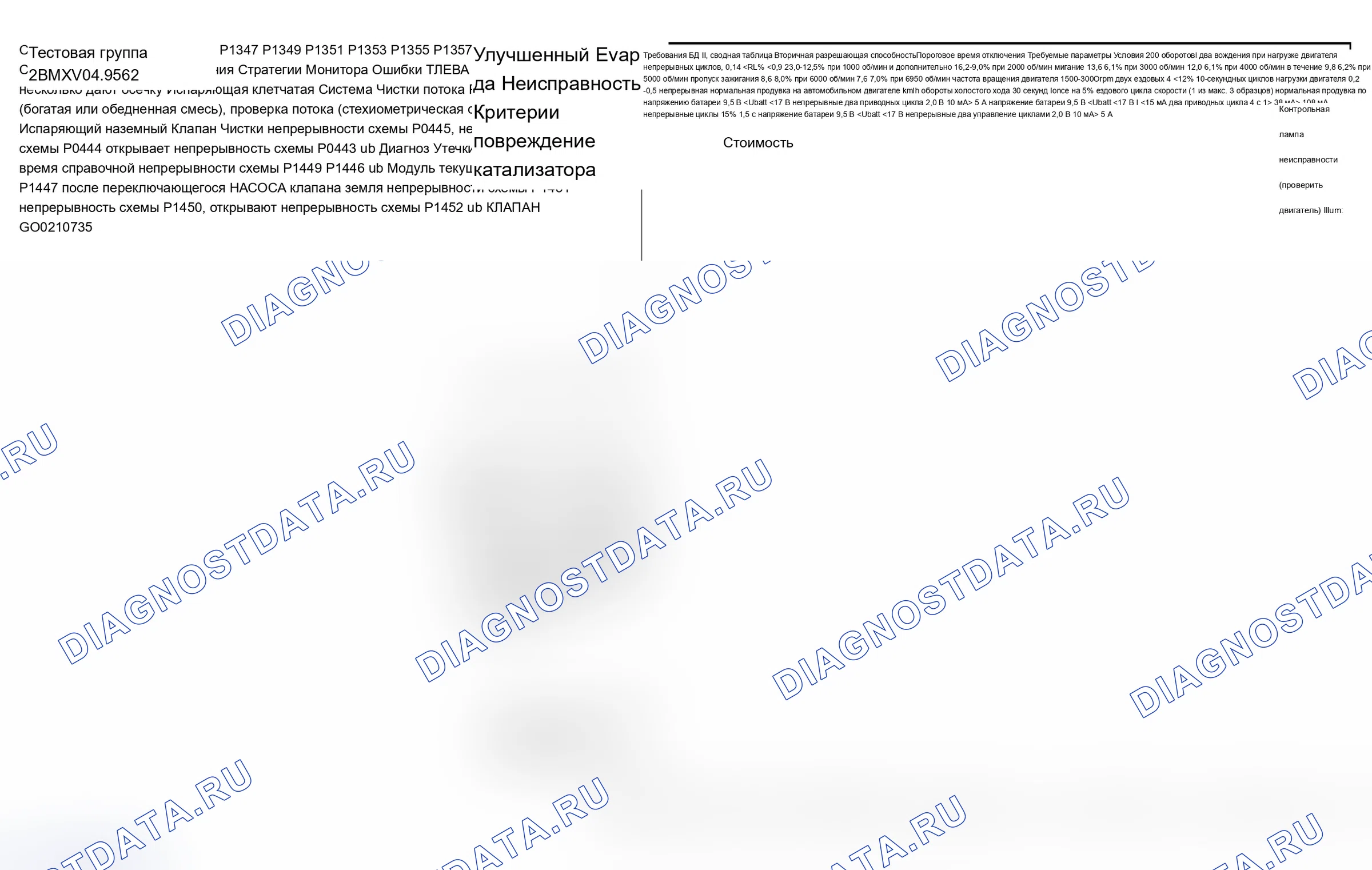 Рис. 84: Диаграмма расшифровка кода ошибки (тип двигателя: S62B49 TLEV/испытательная группа: 2BMXV04.9S62-2 из 10). BMW M3 E46