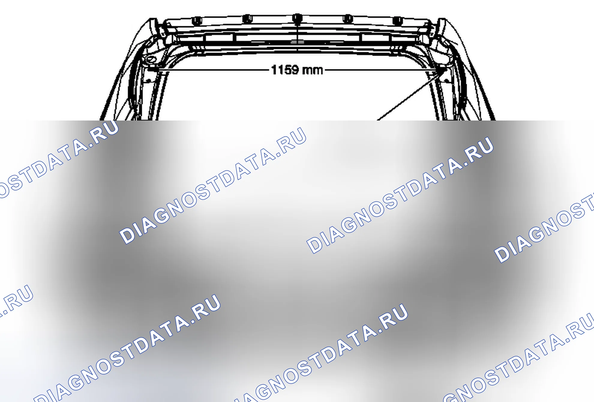 Рис. 27: Размеры задней части кузова. Cadillac SRX II рестайлинг