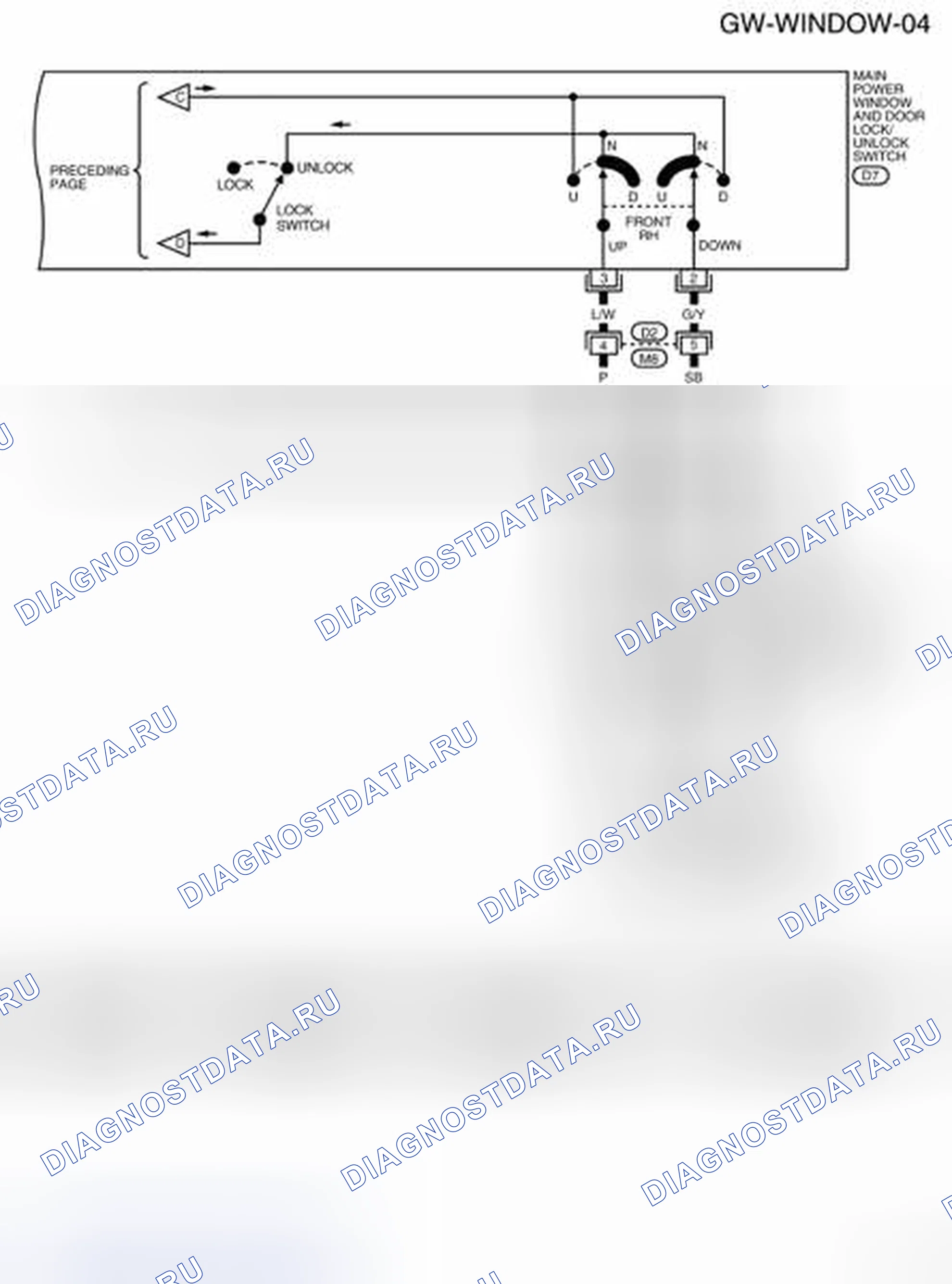 Рис. 5: электросхема - Gw-стекло-04. Nissan Frontier D40