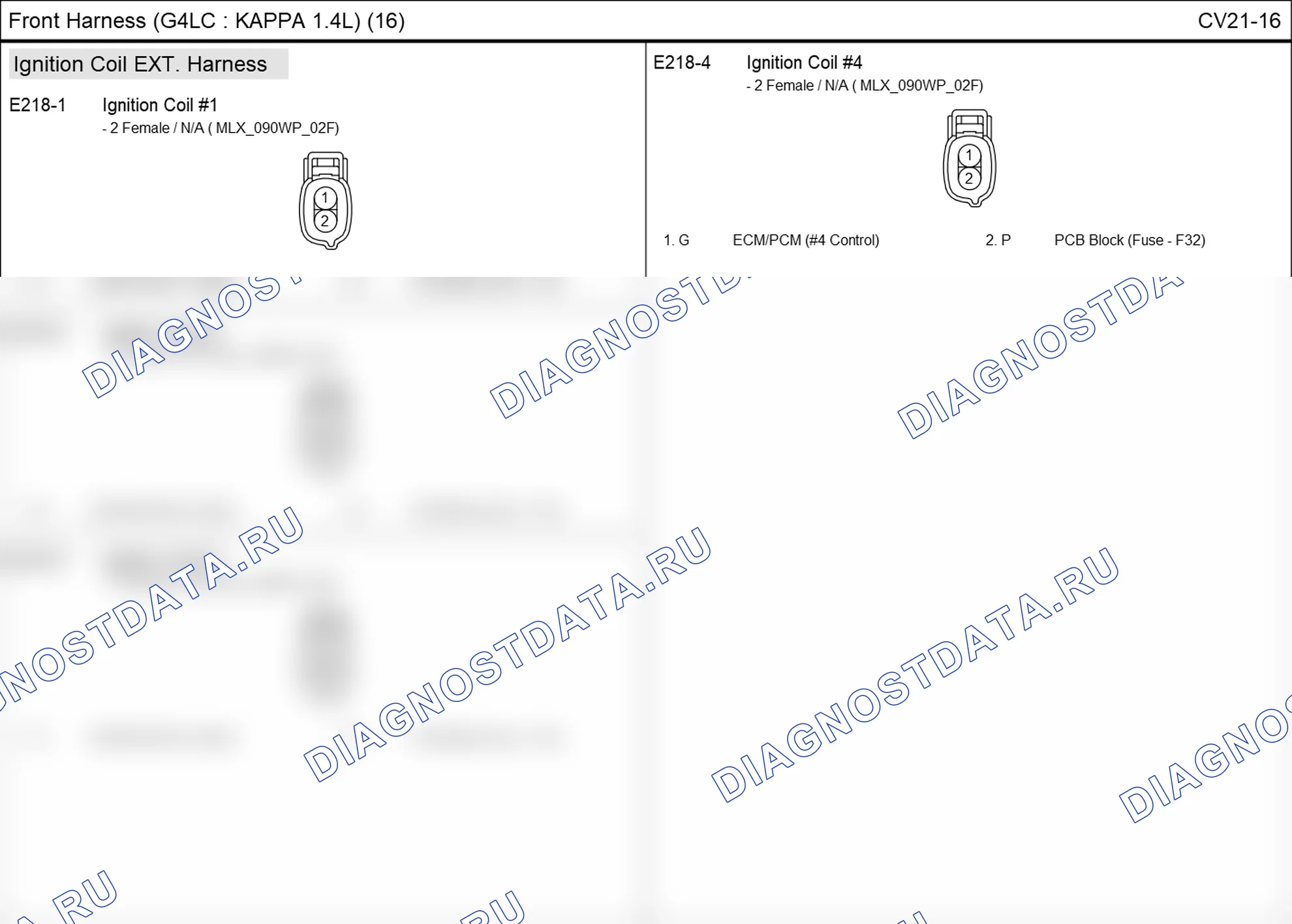 Распиновка разъёма E218-4 — front harness. Hyundai i20 GB