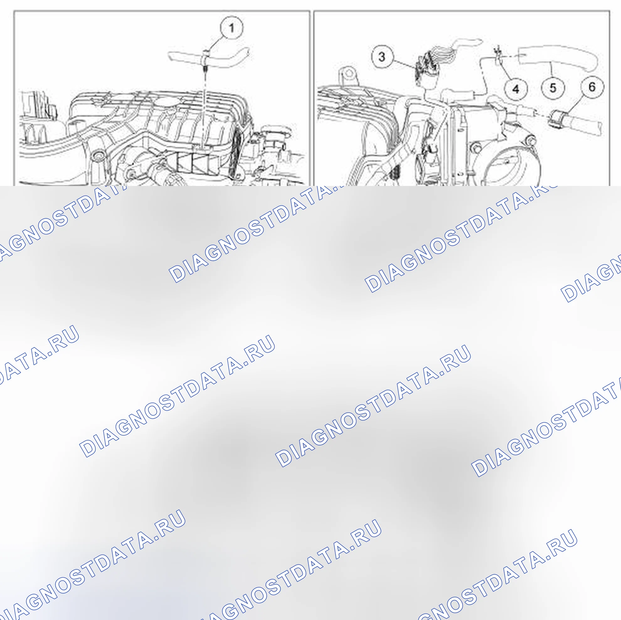 Рис. 361: Верхний впускной коллектор (вид 1 из 2). Hyundai Kona I рестайлинг