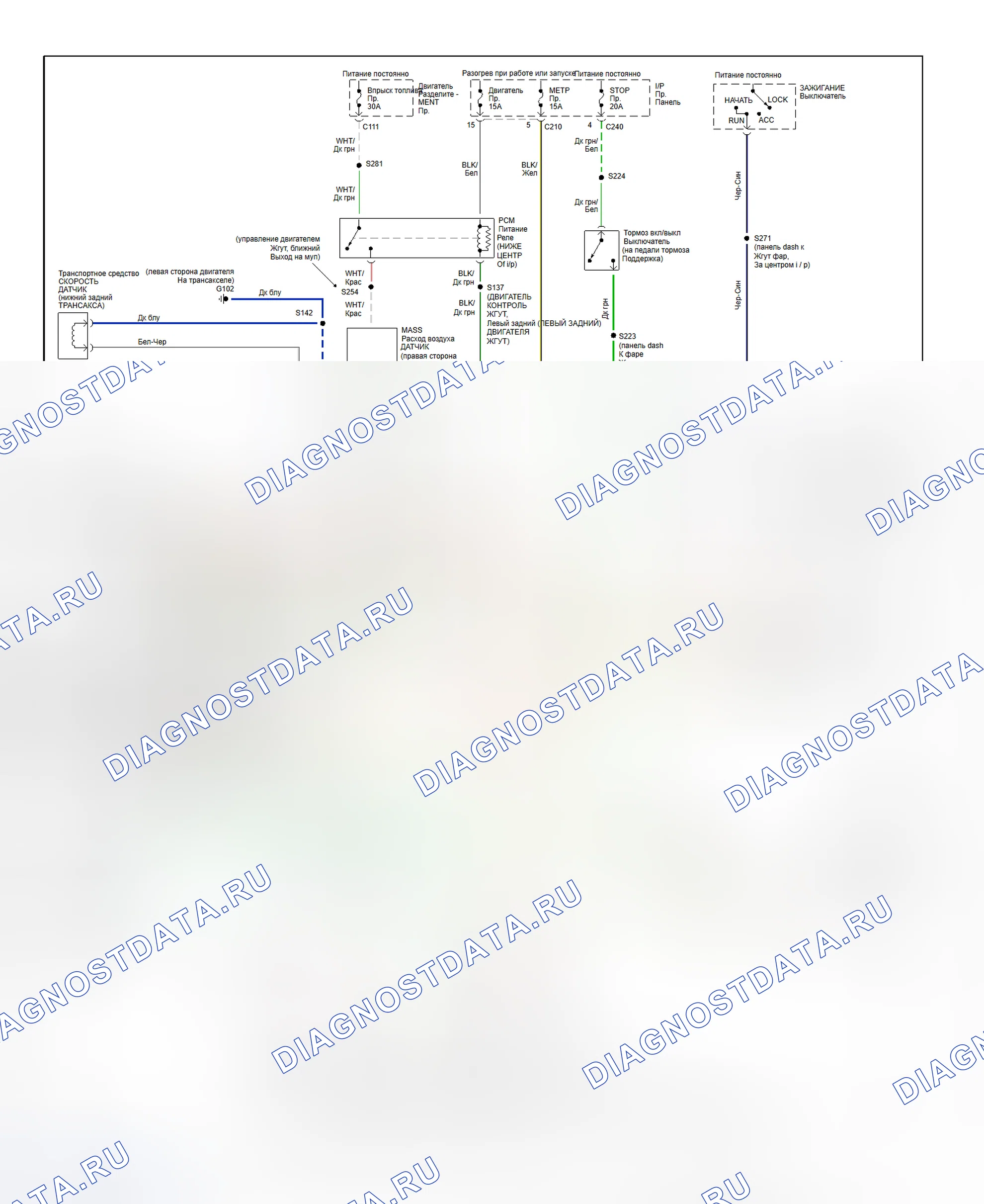 Рис. 84: Схема проводки передачи Escort и Tracer (1.9L - F4e Type-F) 1996. Hyundai Porter III