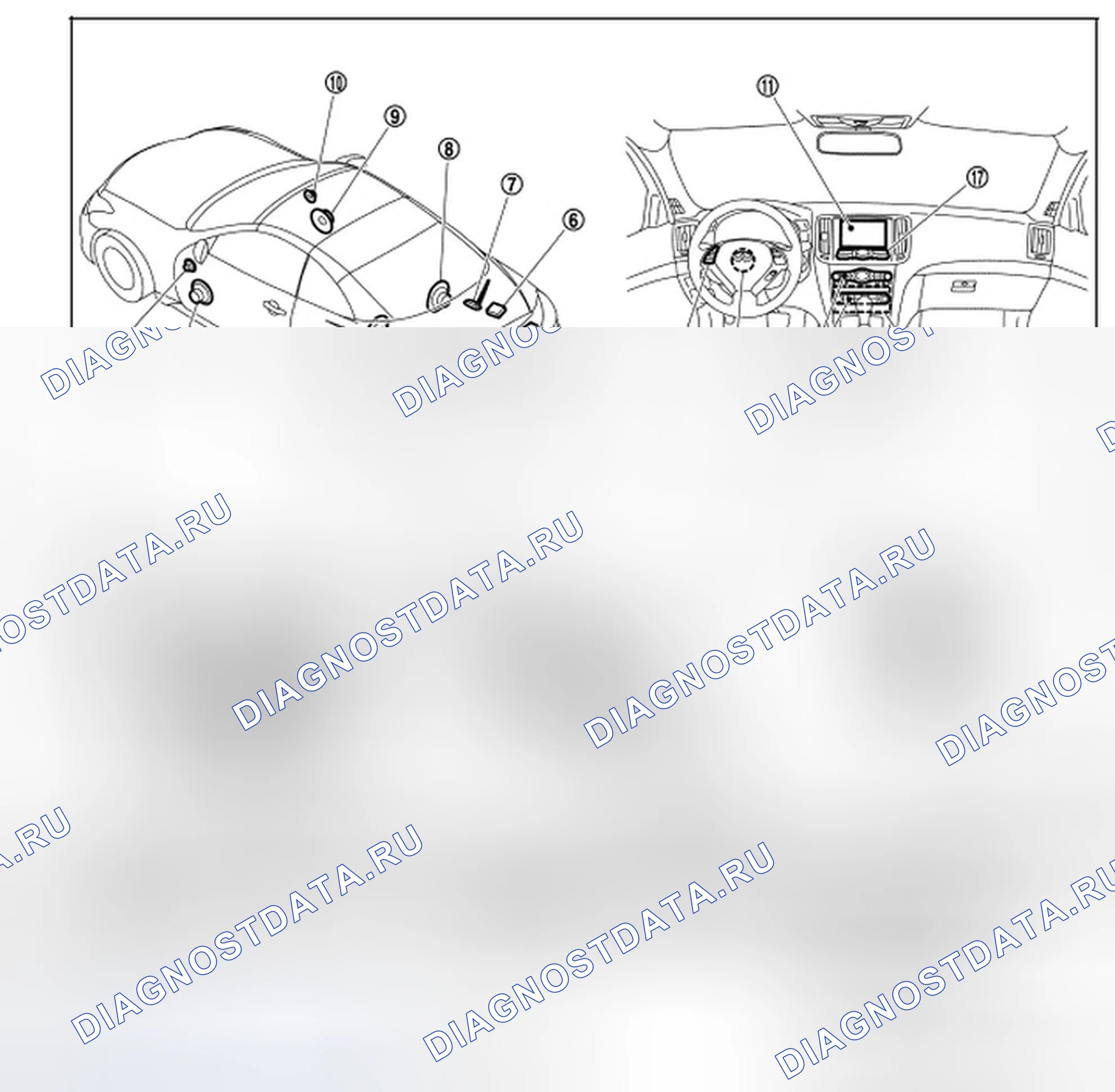 Рис. 184: Расположение компонентов. Infiniti G37 IV рестайлинг