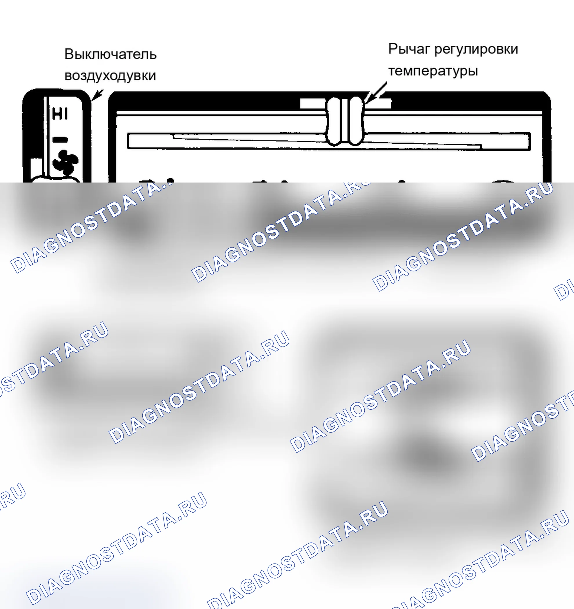 Рис. 2: ПАНЕЛЬ УПРАВЛЕНИЯ - СИСТЕМА ГЛАВНОГО НАГРЕВАТЕЛЯ. Dodge Grand Caravan II