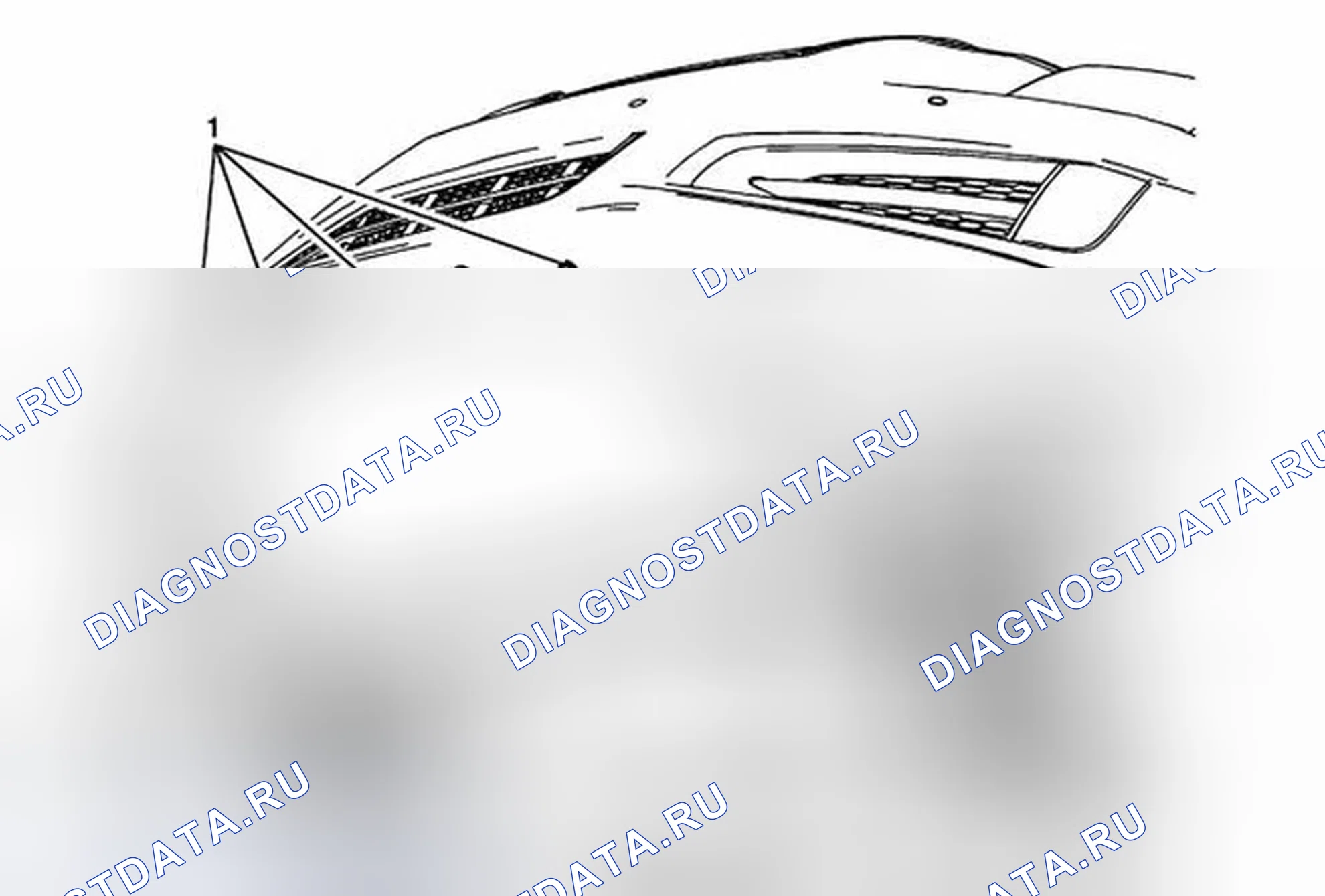 Рис. 14: Замена переднего воздушного дефлектора. Cadillac ATS I