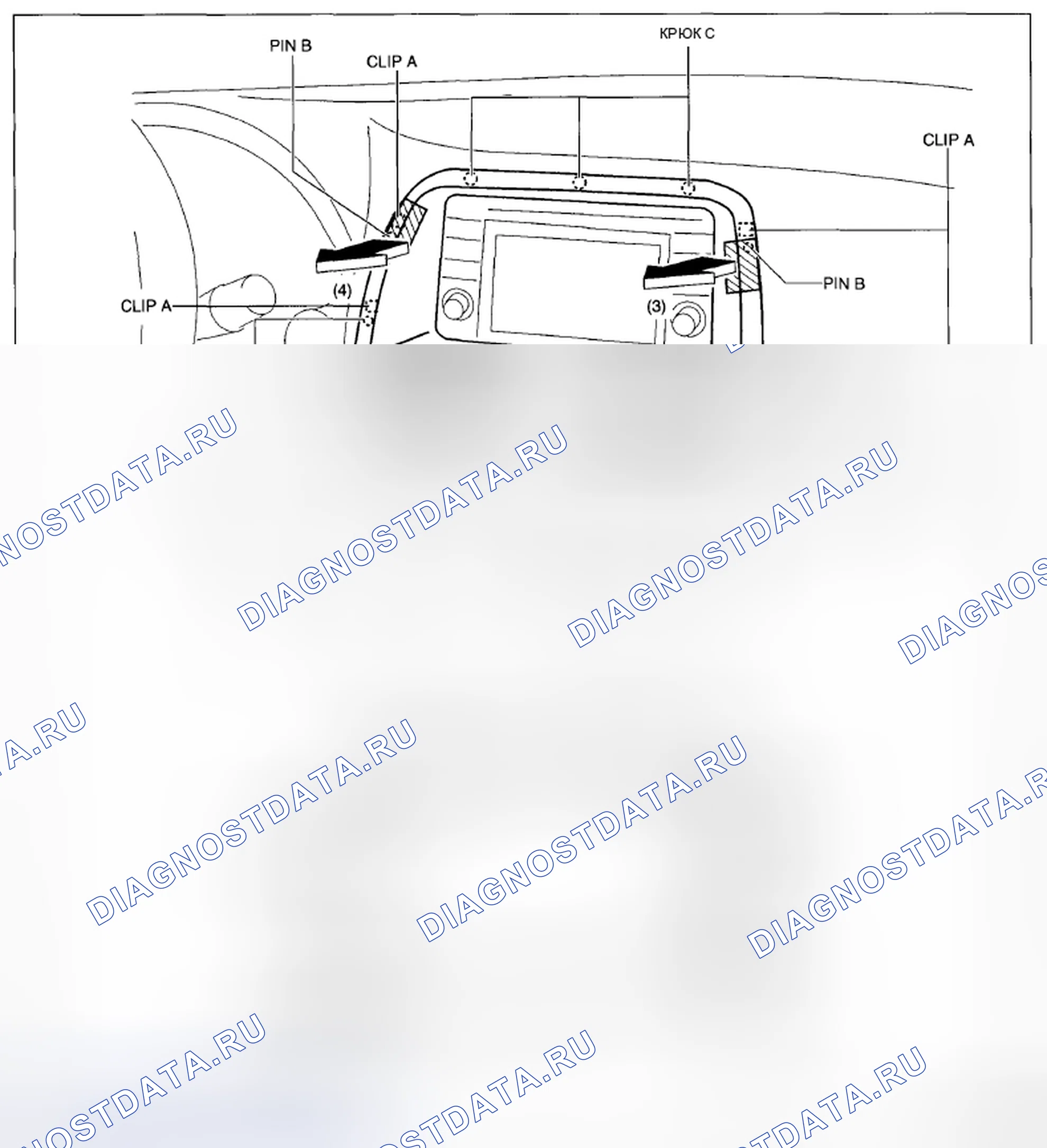 Рис. 83: СНЯТИЕ / УСТАНОВКА ЦЕНТРАЛЬНОЙ ПАНЕЛИ. Mazda CX-5 I