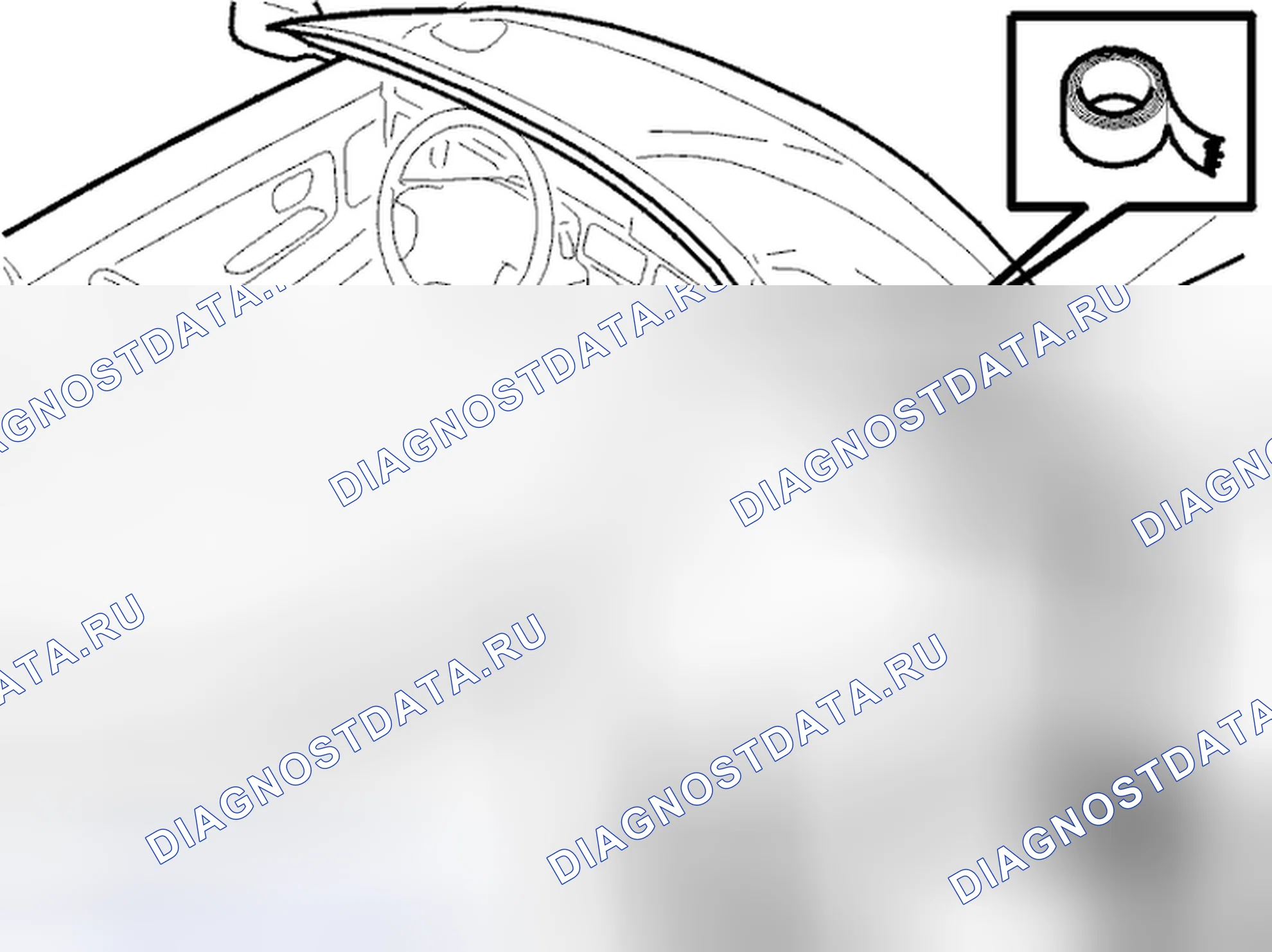 Рис. 418: Погодная полоса открывания двери. Volvo C70 I