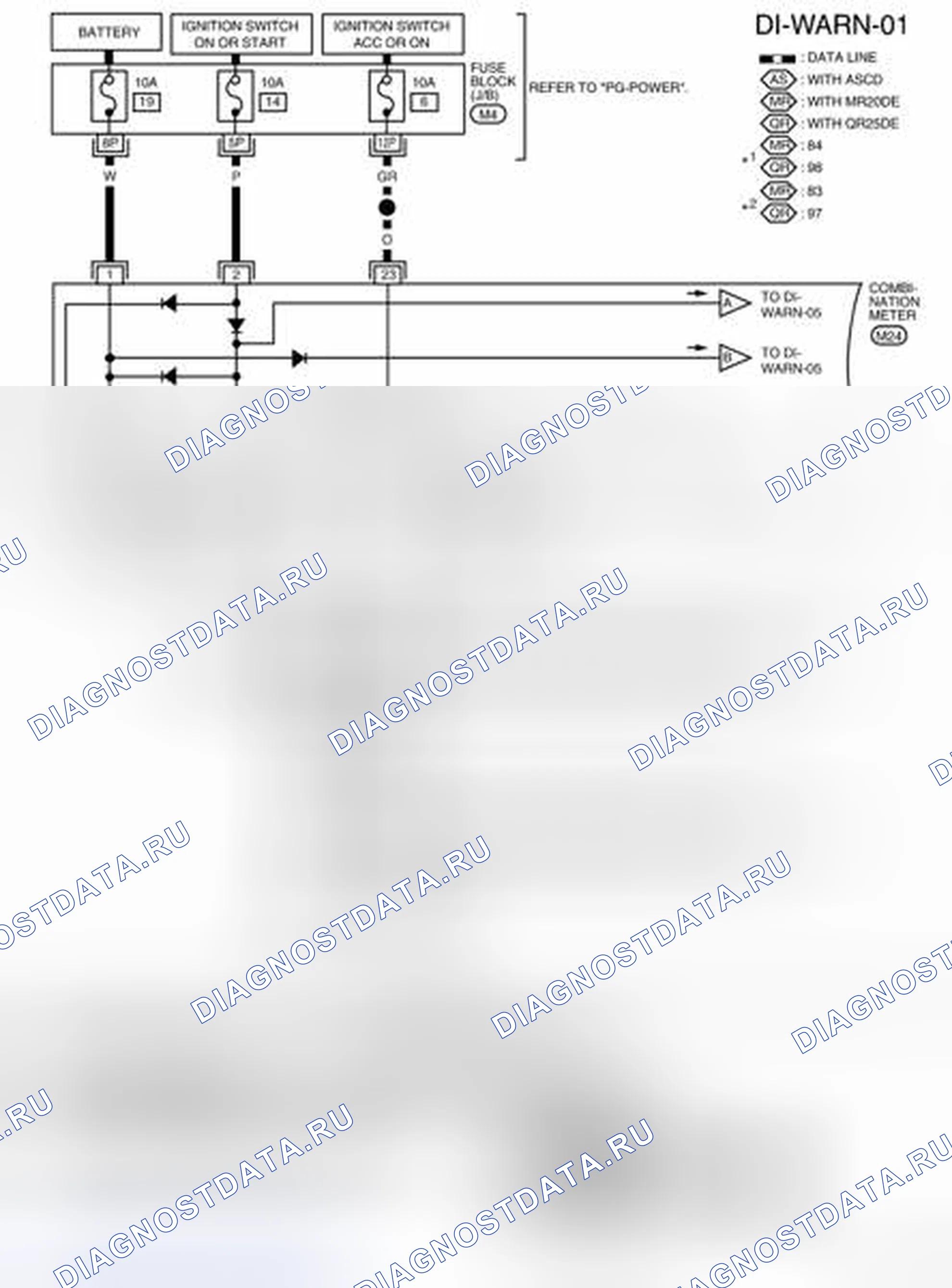 Рис. 70: электросхема - WARN. Nissan Sentra B16 рестайлинг