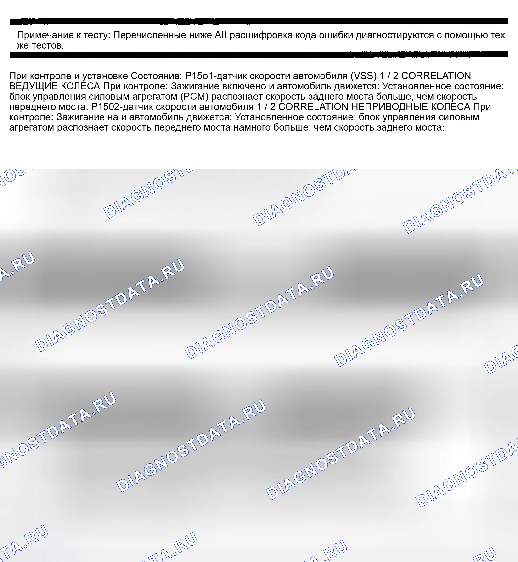 Рис. 659: расшифровка кода ошибки P1501: КОРРЕЛЯЦИЯ датчик скорости автомобиля (VSS) (датчик скорости автомобиля) 1 / 2 - ВЕДУЩИЕ КОЛЕСА. Dodge Pickup R1500 