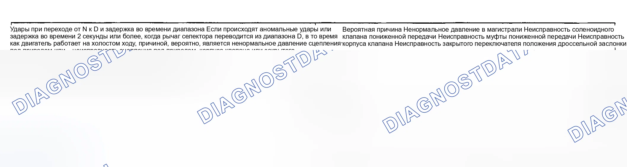 Рис. 65: ПРОЦЕДУРА ПРОВЕРКИ 7 - Удары при переходе от N к D и временная задержка диапазона. Geely Okavango I