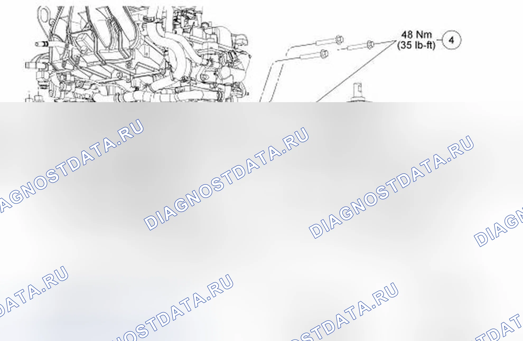 Рис. 21: Компоненты смазки двигателя - разнесенный вид. Ford Ranger II