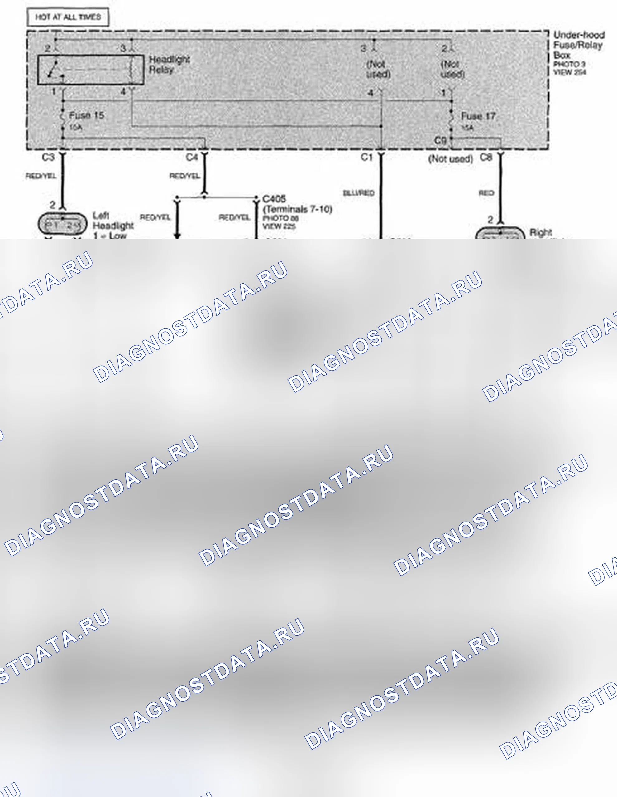 Рис. 205: Принципиальная схема фар (стр. 110). Honda Element YH2 рестайлинг 2
