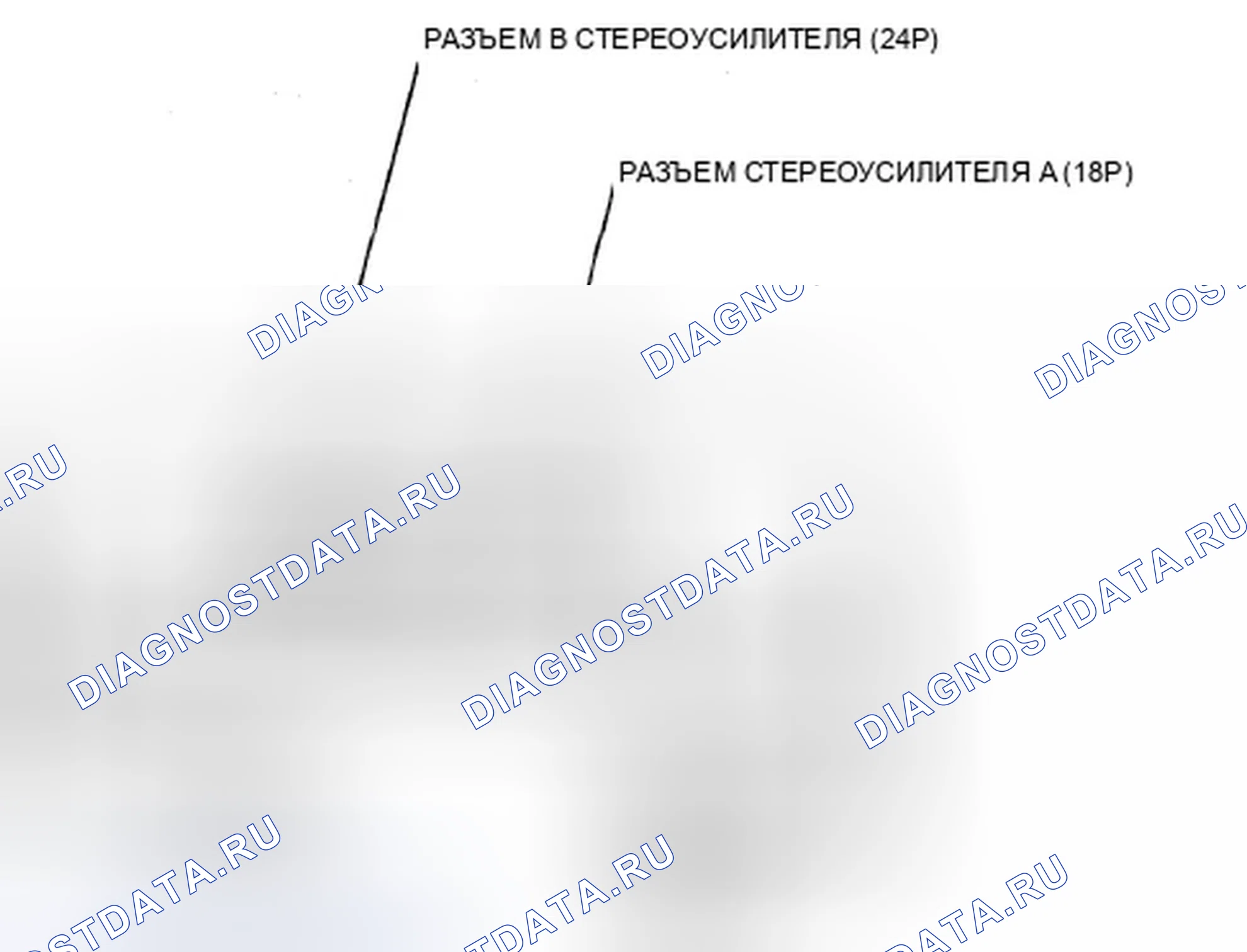 Рис. 687: Разъем стереоусилителя для входов и выходов (с высококачественным звуком). Acura TSX II