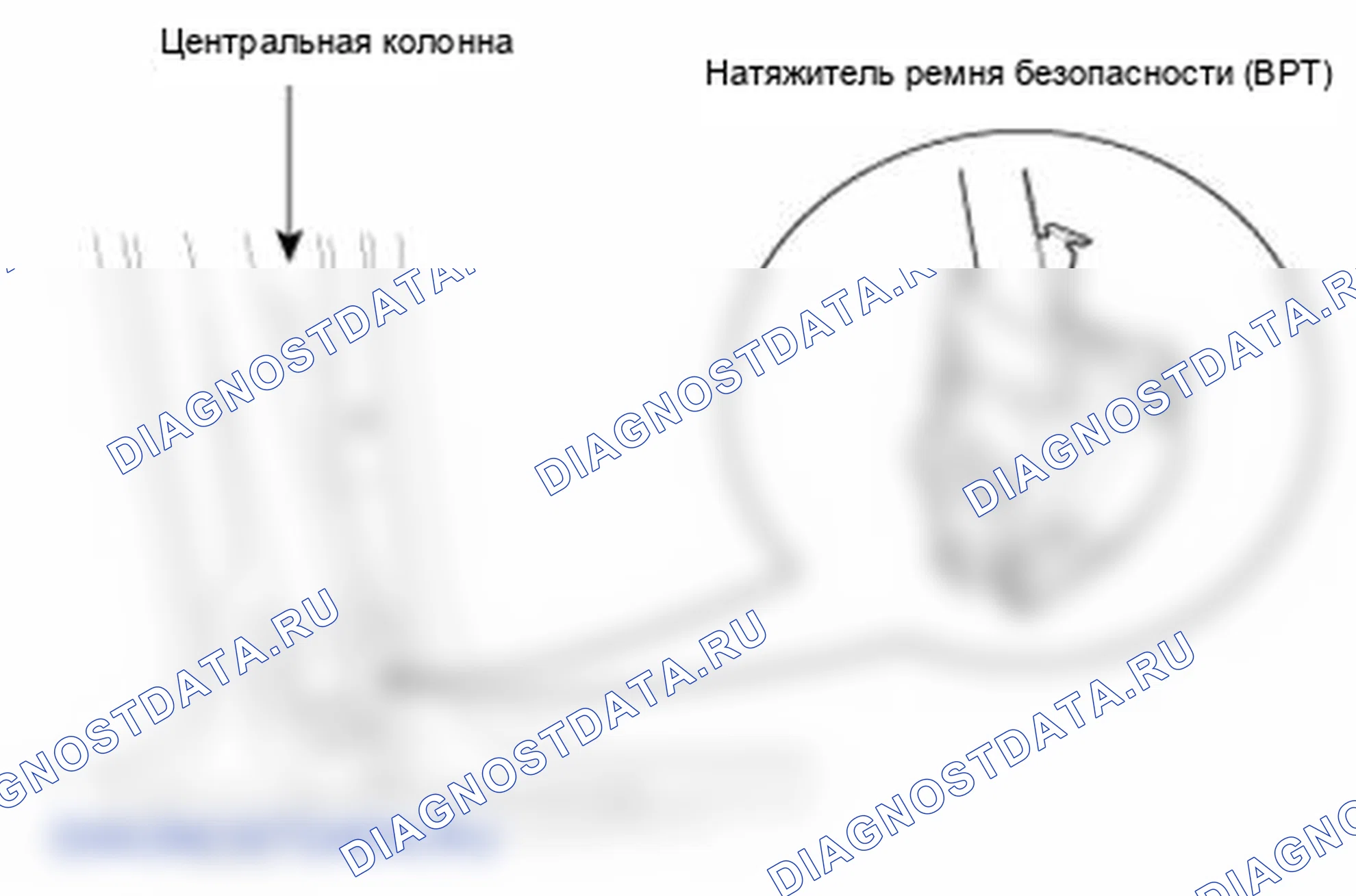 Рис. 78: Устройство предварительного натяжения ремня безопасности (BPT). Hyundai Santa Fe II рестайлинг