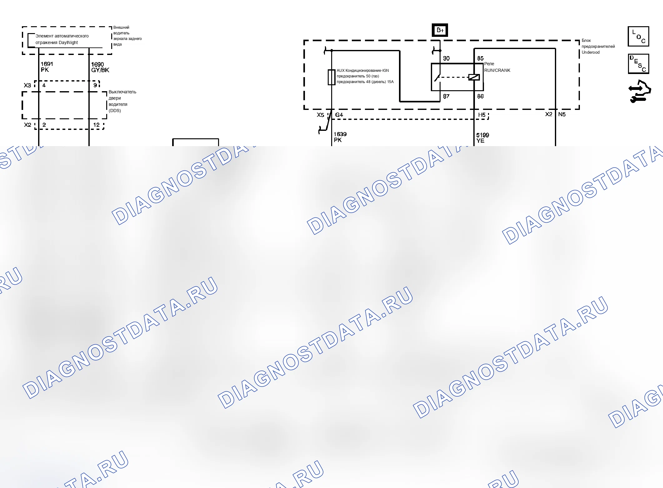 Рис. 4: Схема информационной системы водителя. Chevrolet Silverado 1500 