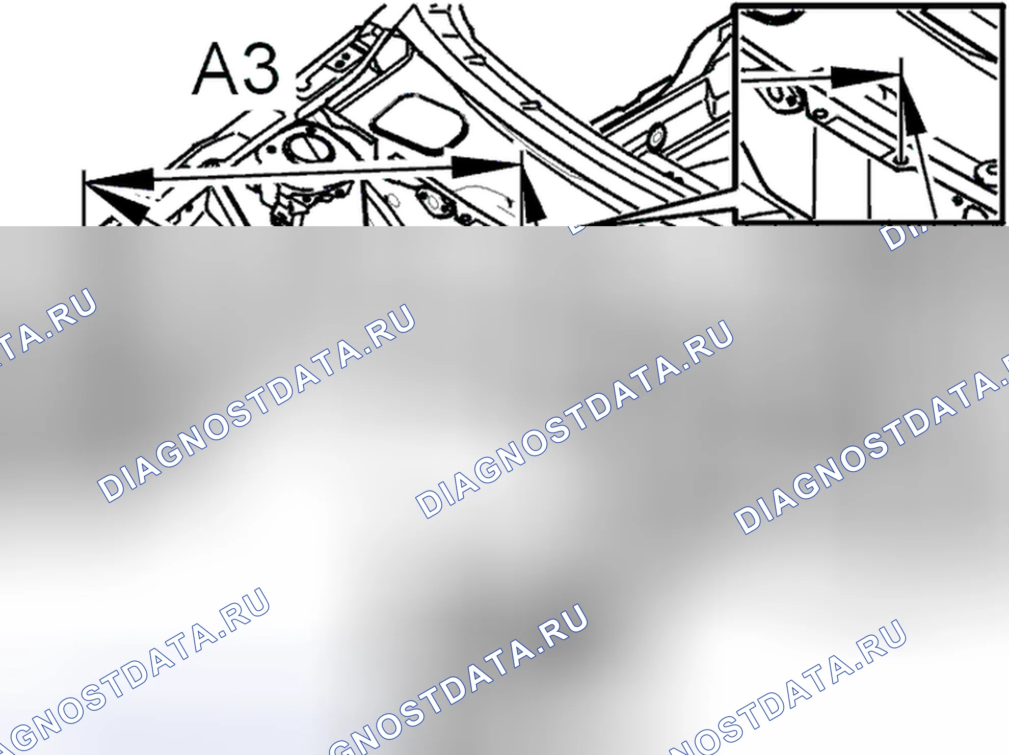 Рис. 88: Передняя секция, схема центровки. Volvo XC70 I рестайлинг