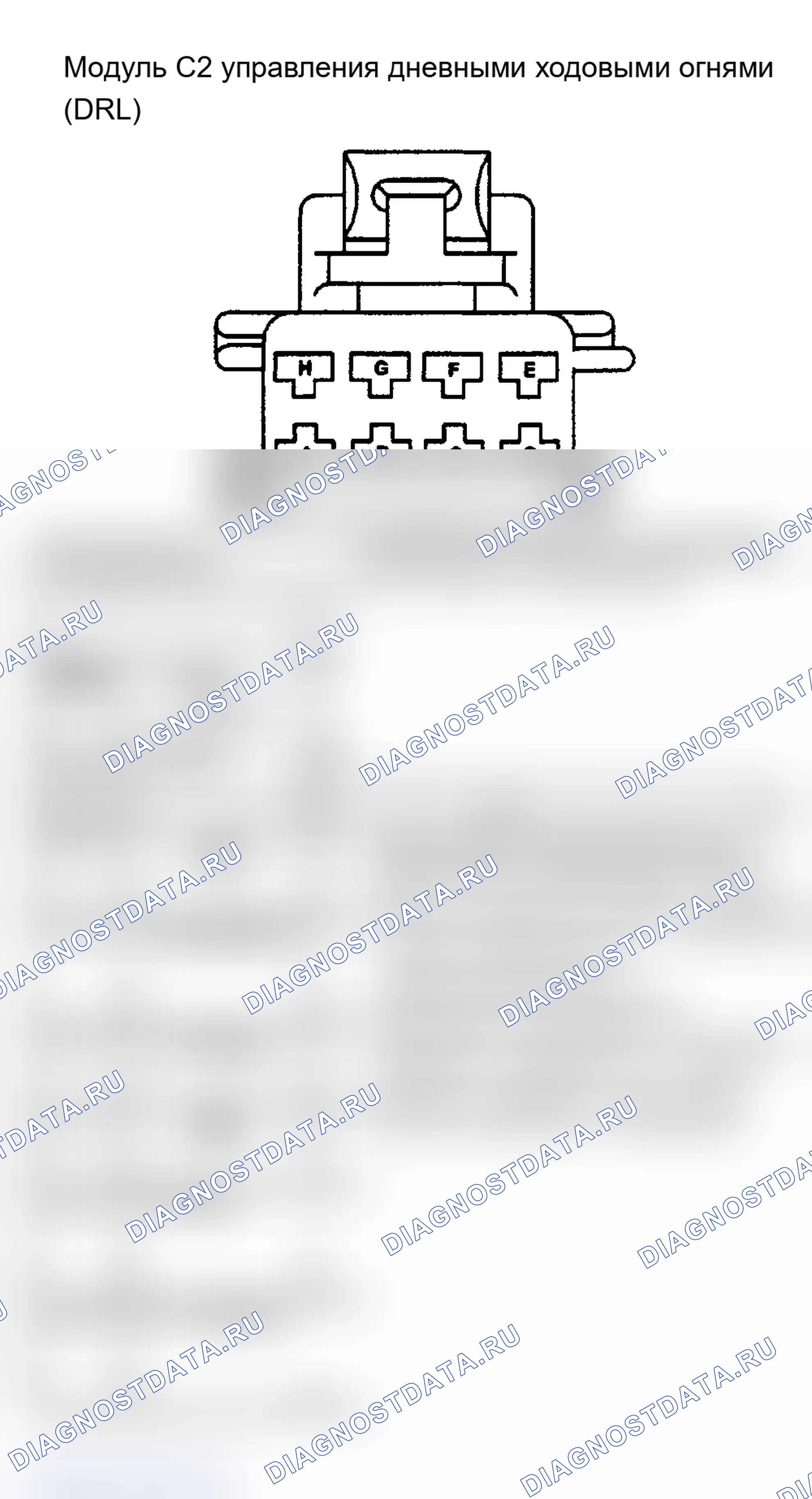 Рис. 49: МОДУЛЬ C2 УПРАВЛЕНИЯ ДНЕВНЫМИ ХОДОВЫМИ ОГНЯМИ (DRL). Pontiac Trans Sport II