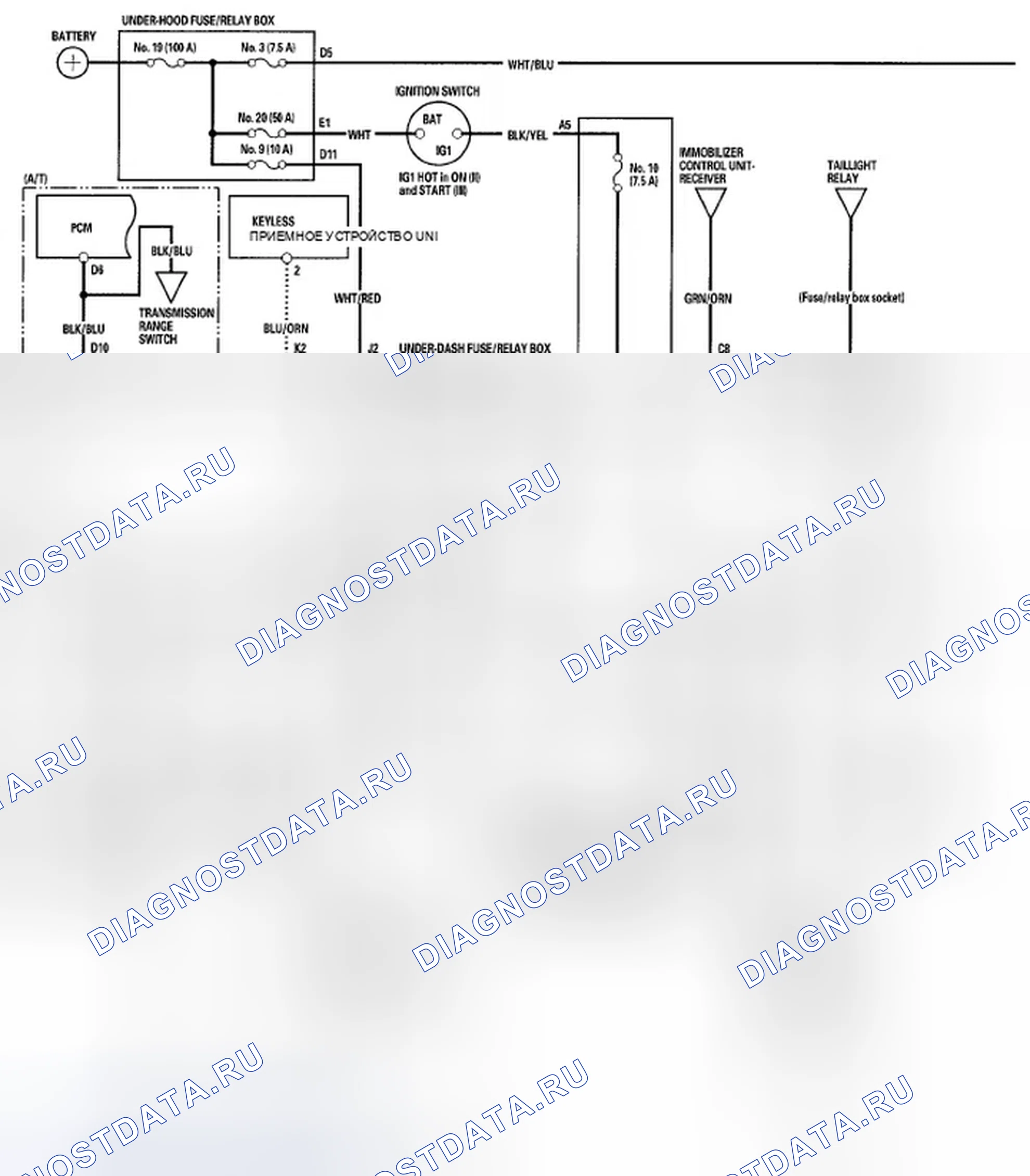 Рис. 2: Принципиальная схема. Honda Element YH2 рестайлинг 2