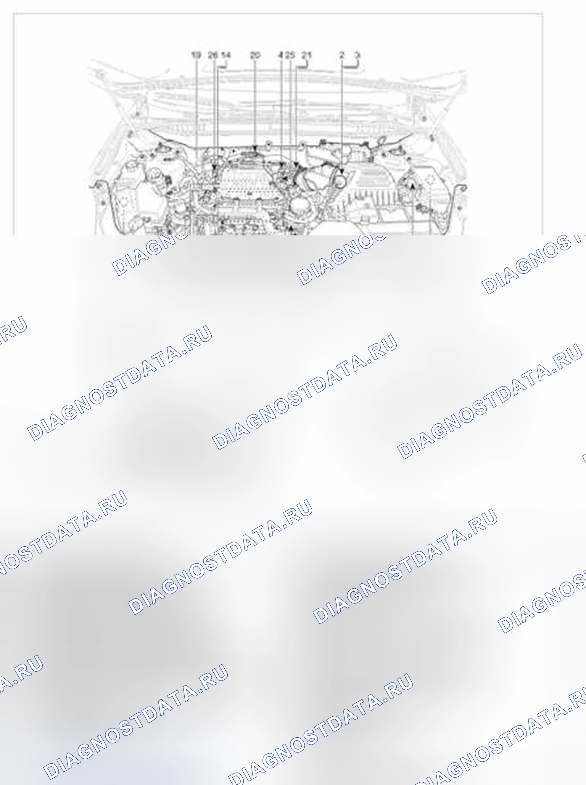 Рис. 48: Расположение компонентов. Hyundai Veracruz I