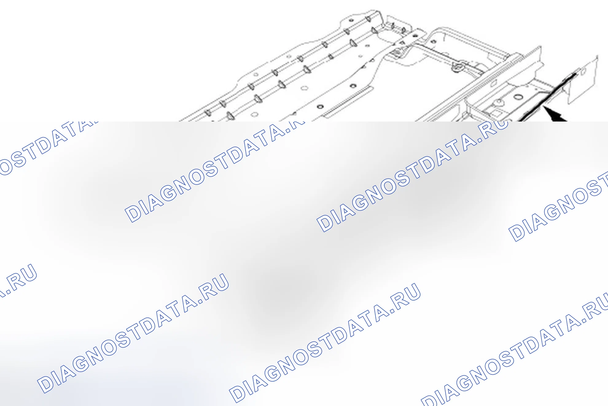 Рис. 97: Нижняя часть кузова - задний подоконник. Ford Expedition III