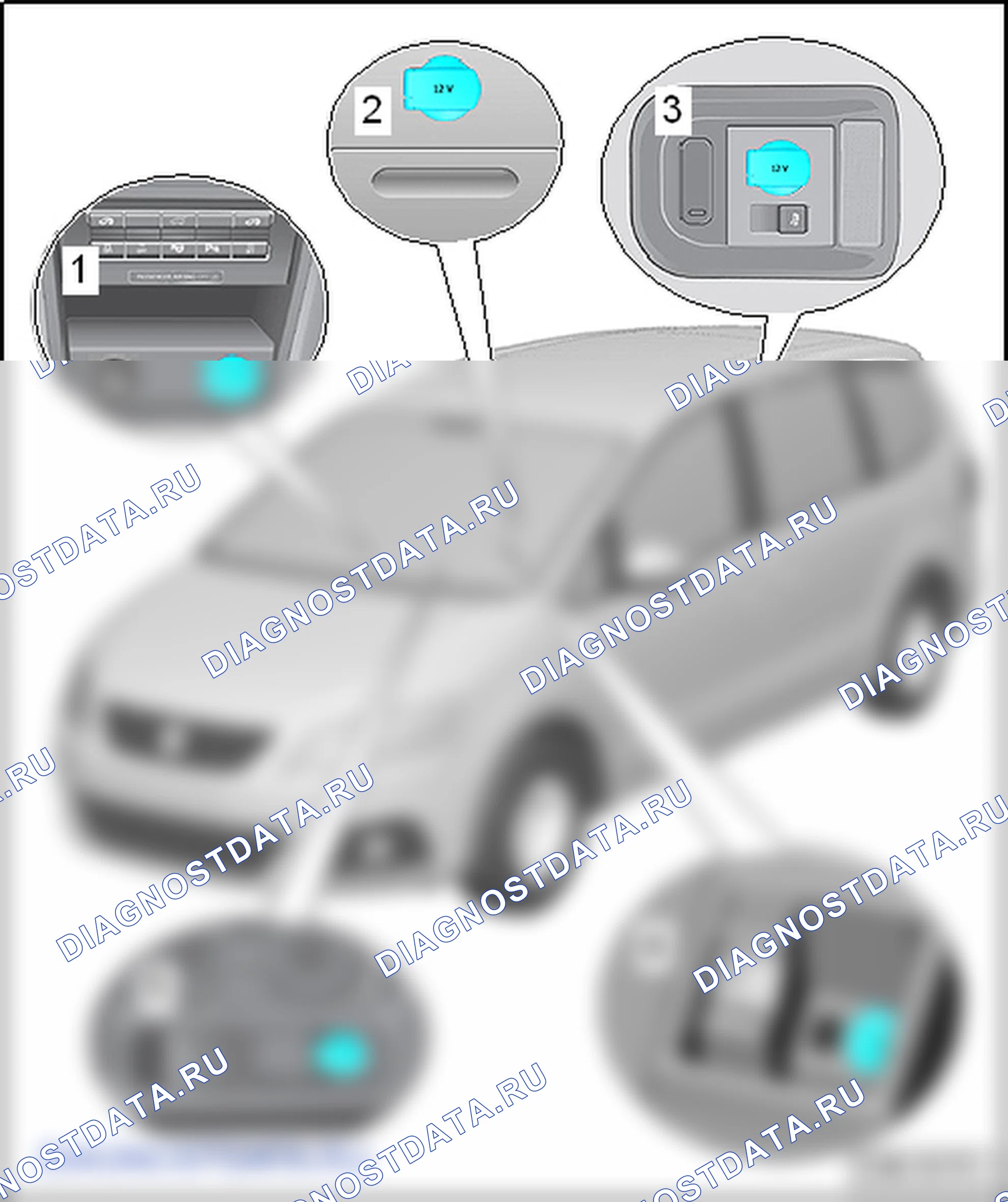 Как снять и установить розетку 12 В и прикуривателя. SEAT Alhambra Ii
